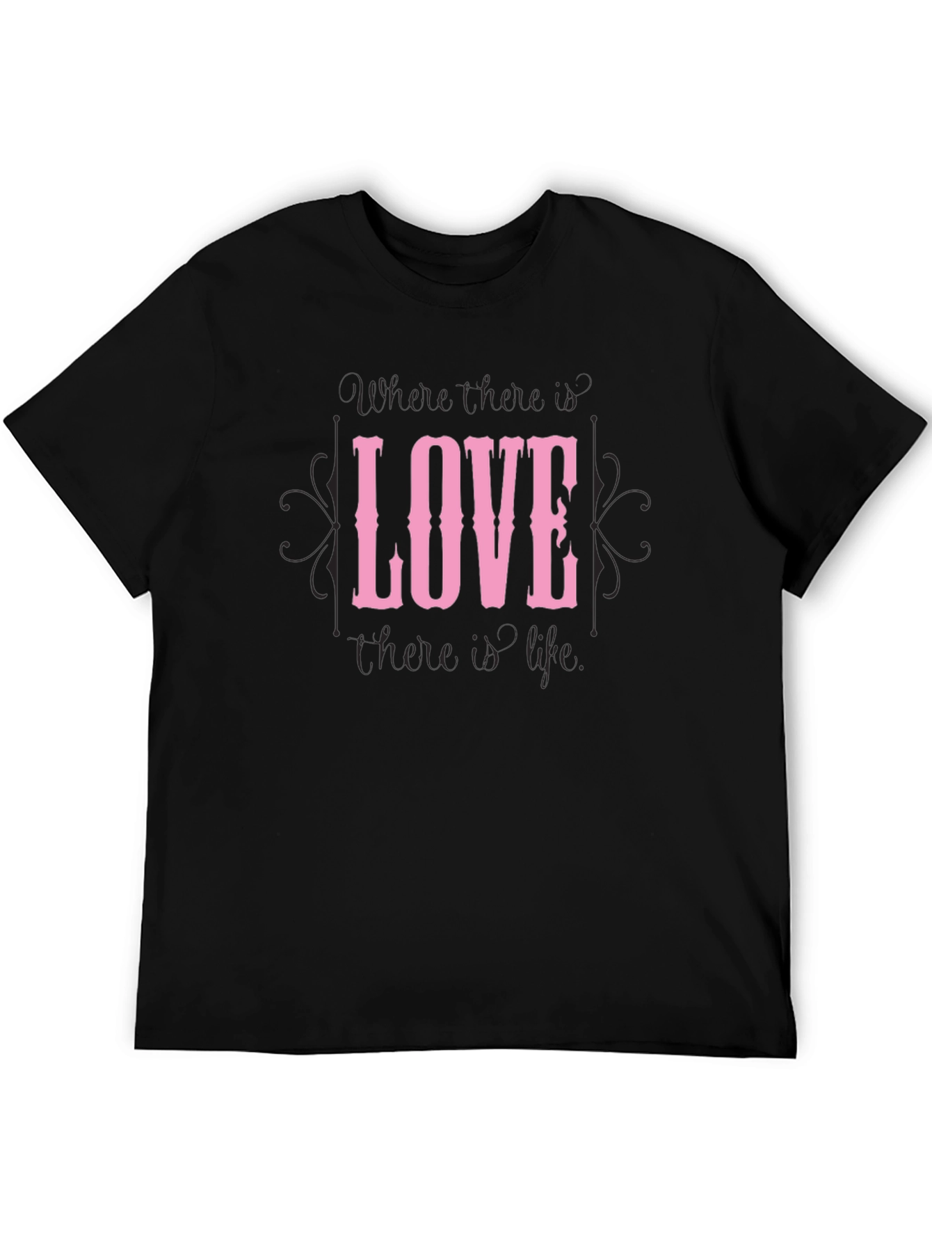 Black Love Graphic Black T-Shirt view 5