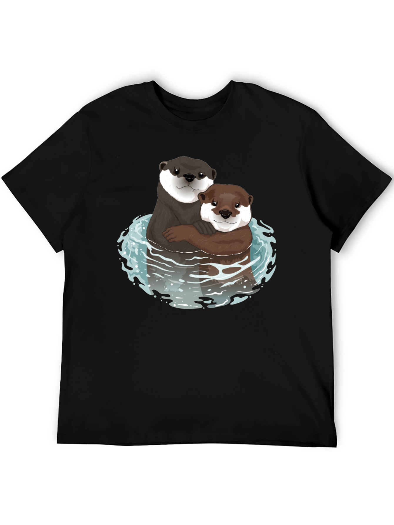 Black Otterly Adorable Graphic Tee - Black Cotton Blend view 5