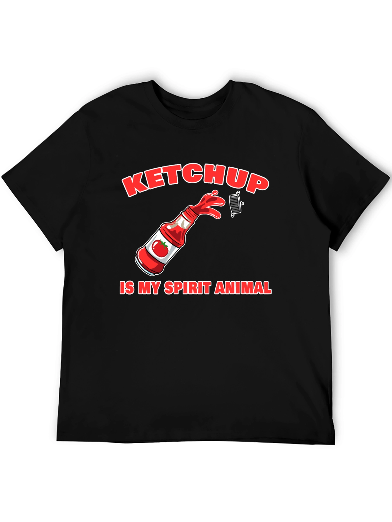 Black Ketchup Is My Spirit Animal Graphic T-Shirt view 5