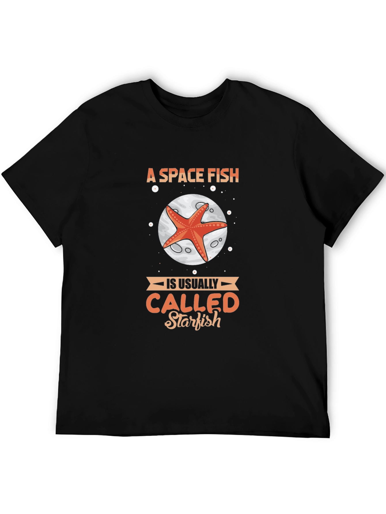 Black Space Fish Starfish Graphic T-Shirt view 5