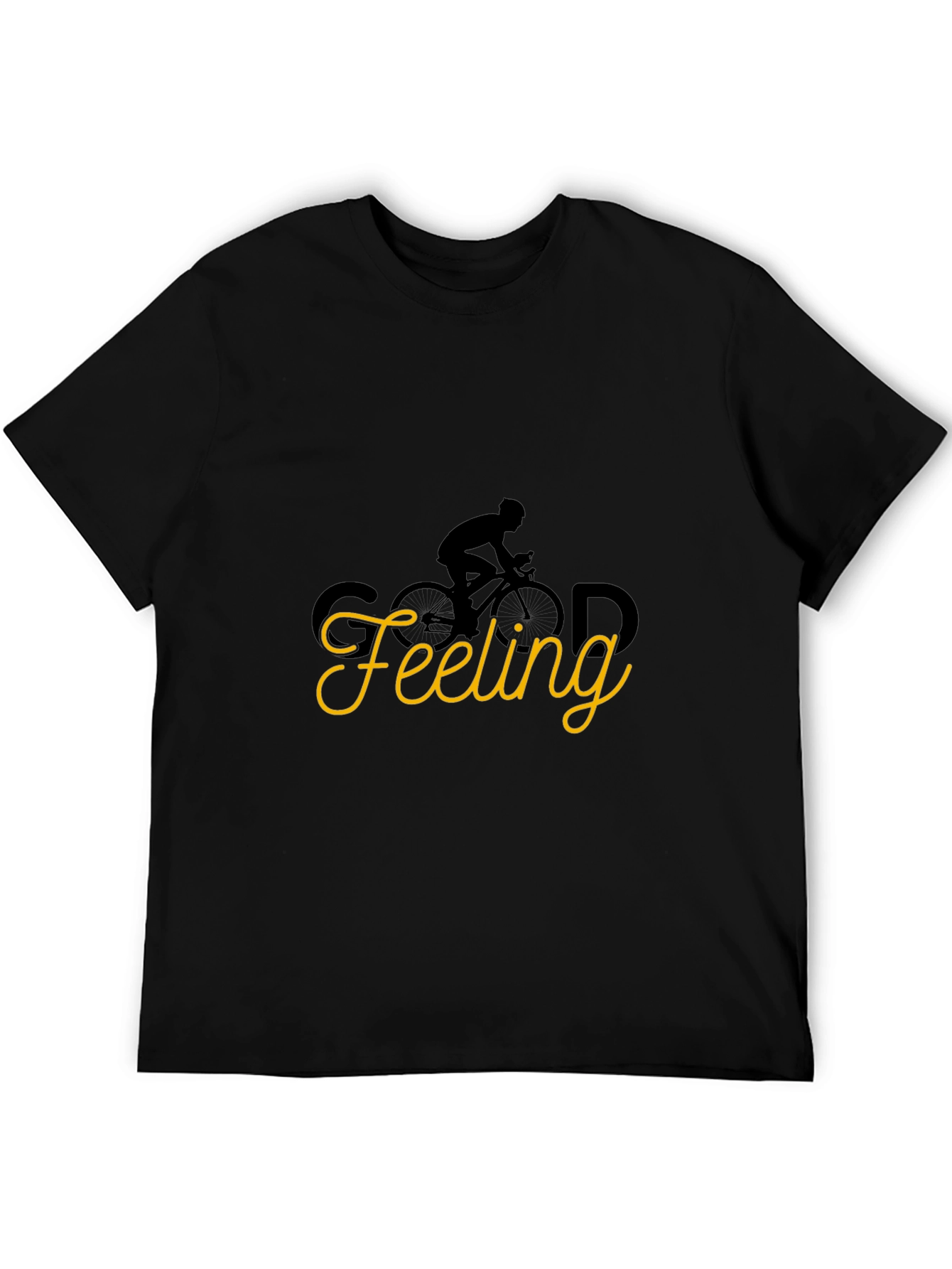 Black Good Feeling Cycling Graphic Tee - Black view 5