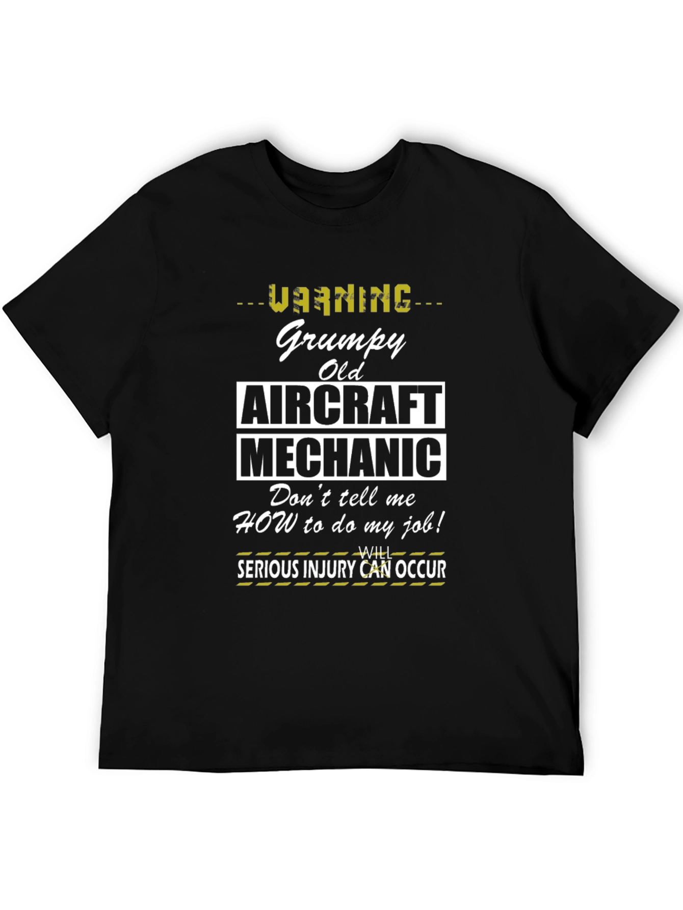 Black Grumpy Old Aircraft Mechanic T-Shirt view 5