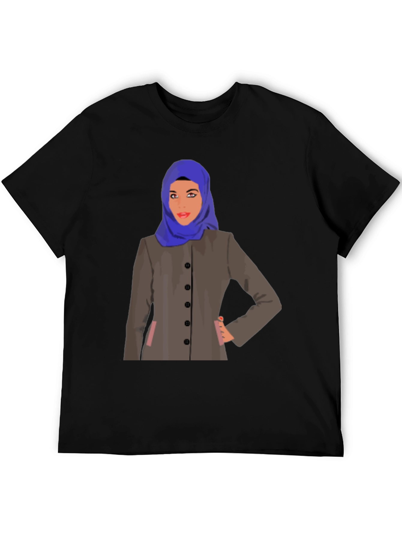 Black Hijab Woman Graphic T-Shirt - Stylish & Unique Design view 5