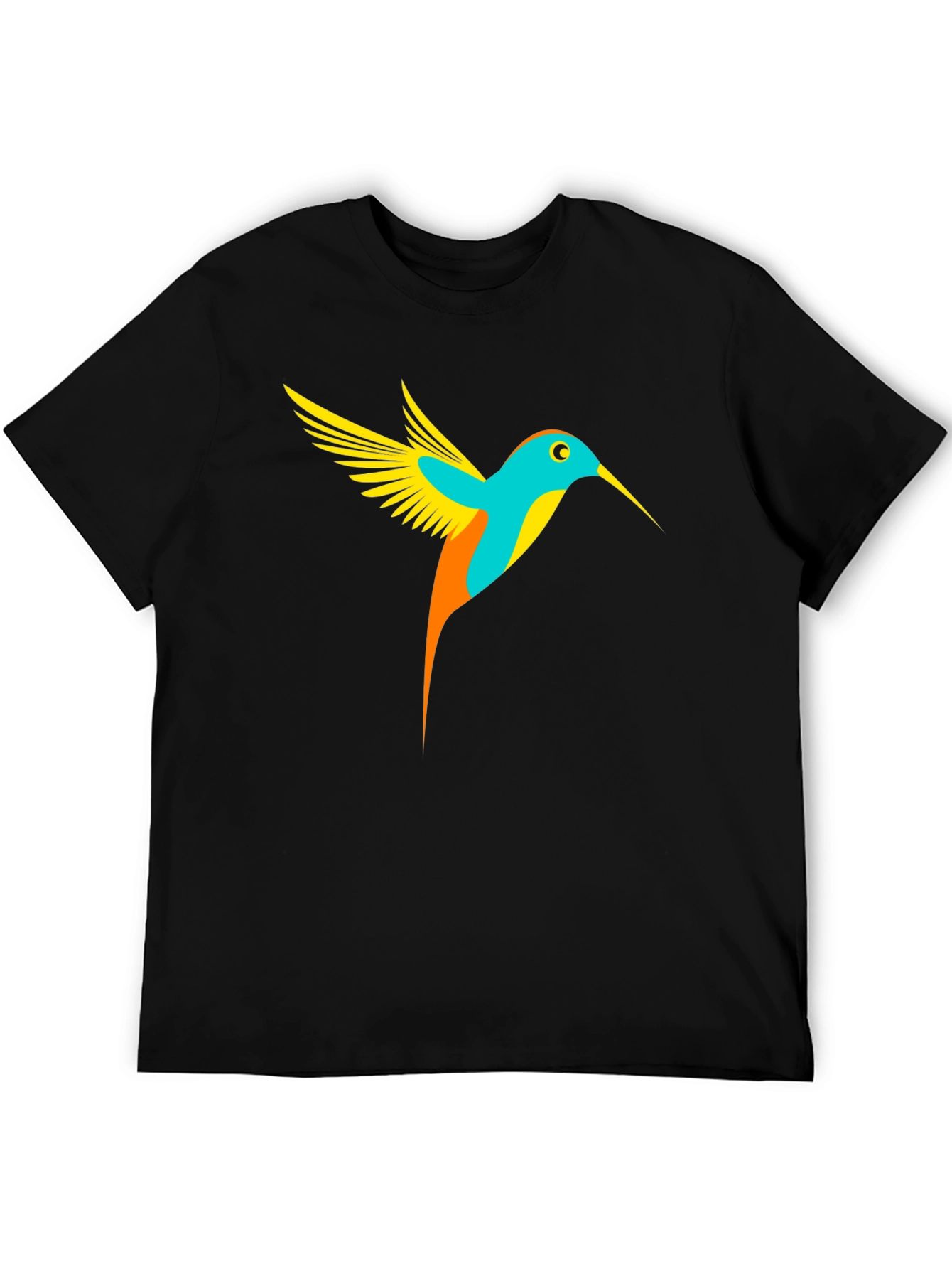 Black Hummingbird Graphic Tee - Black Casual T-Shirt view 5