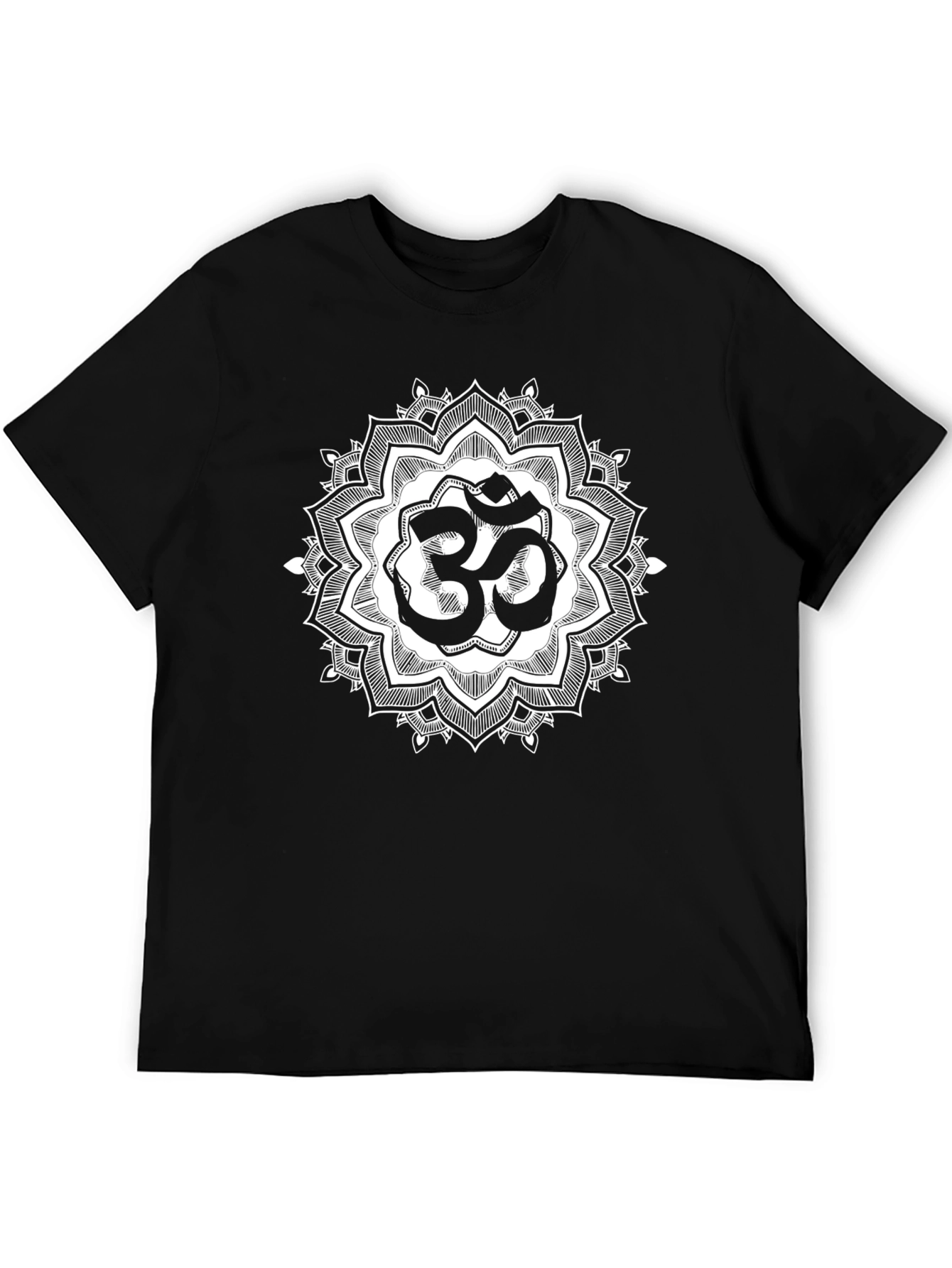 Om Mandala Graphic Tee - Black Casual T-Shirt - 5