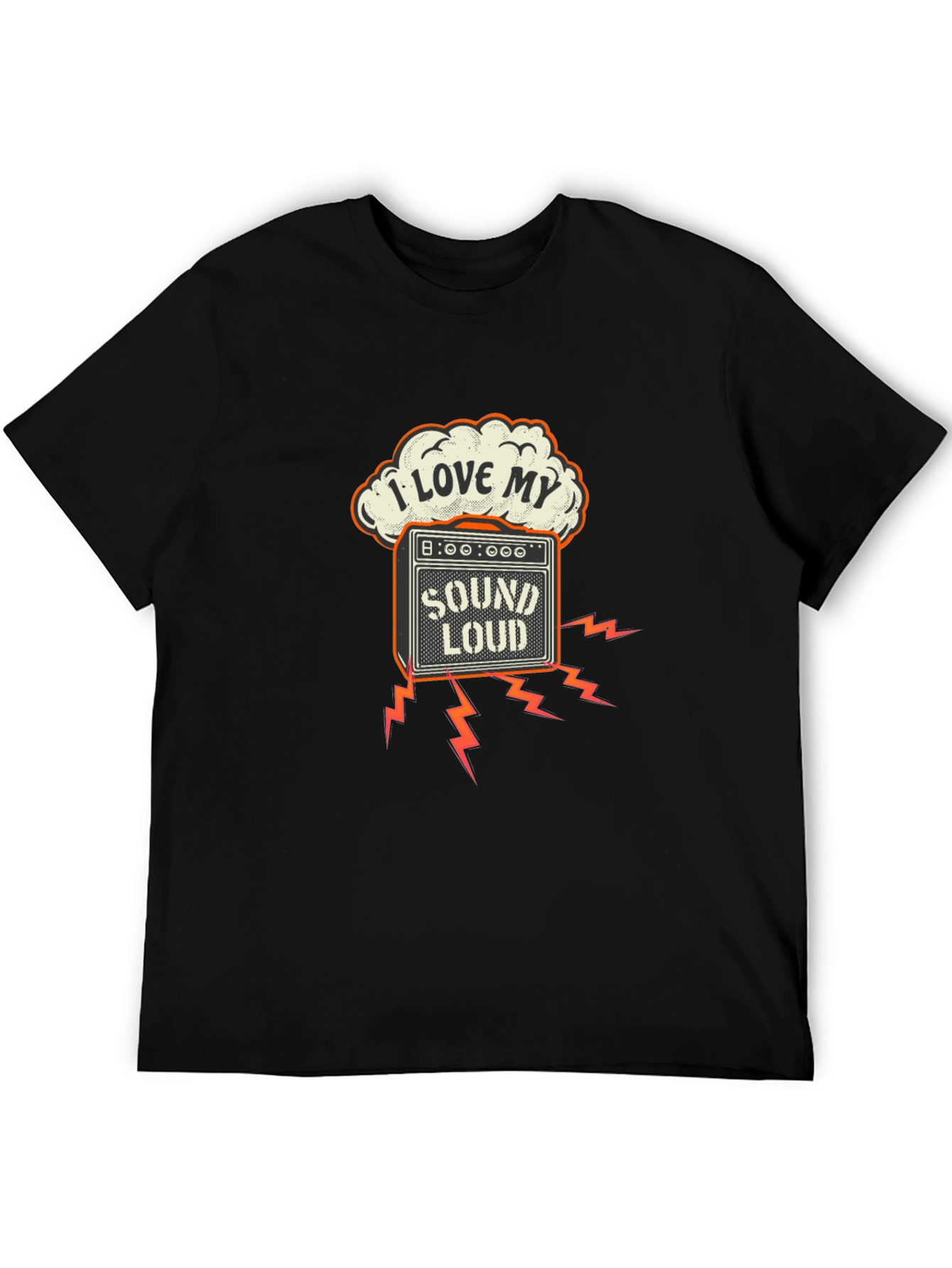 Black I Love My Sound Loud Black T-Shirt view 5