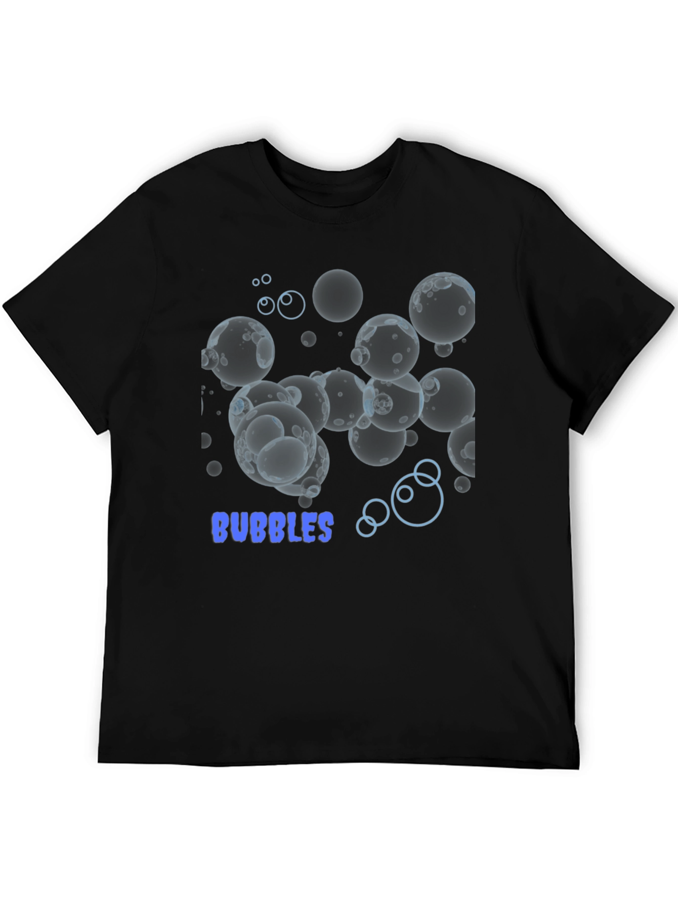 Black Bubbles Graphic Tee - Stylish Black Cotton T-Shirt view 5