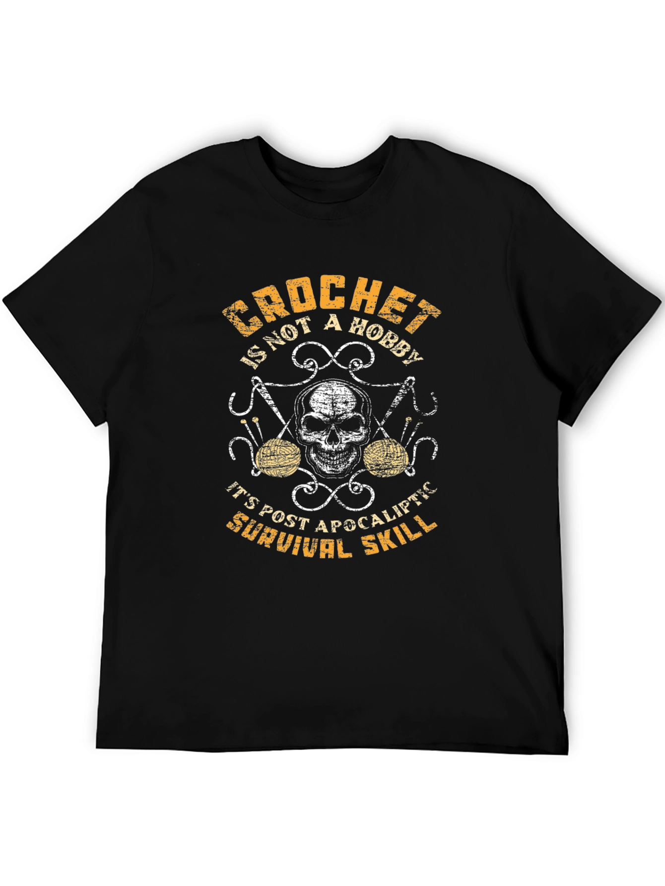 Black Crochet Survival Skill Graphic Tee view 5