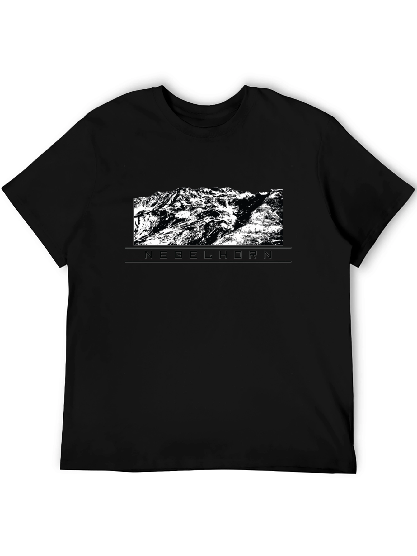 Black Nebelhorn Mountain Black T-Shirt view 5