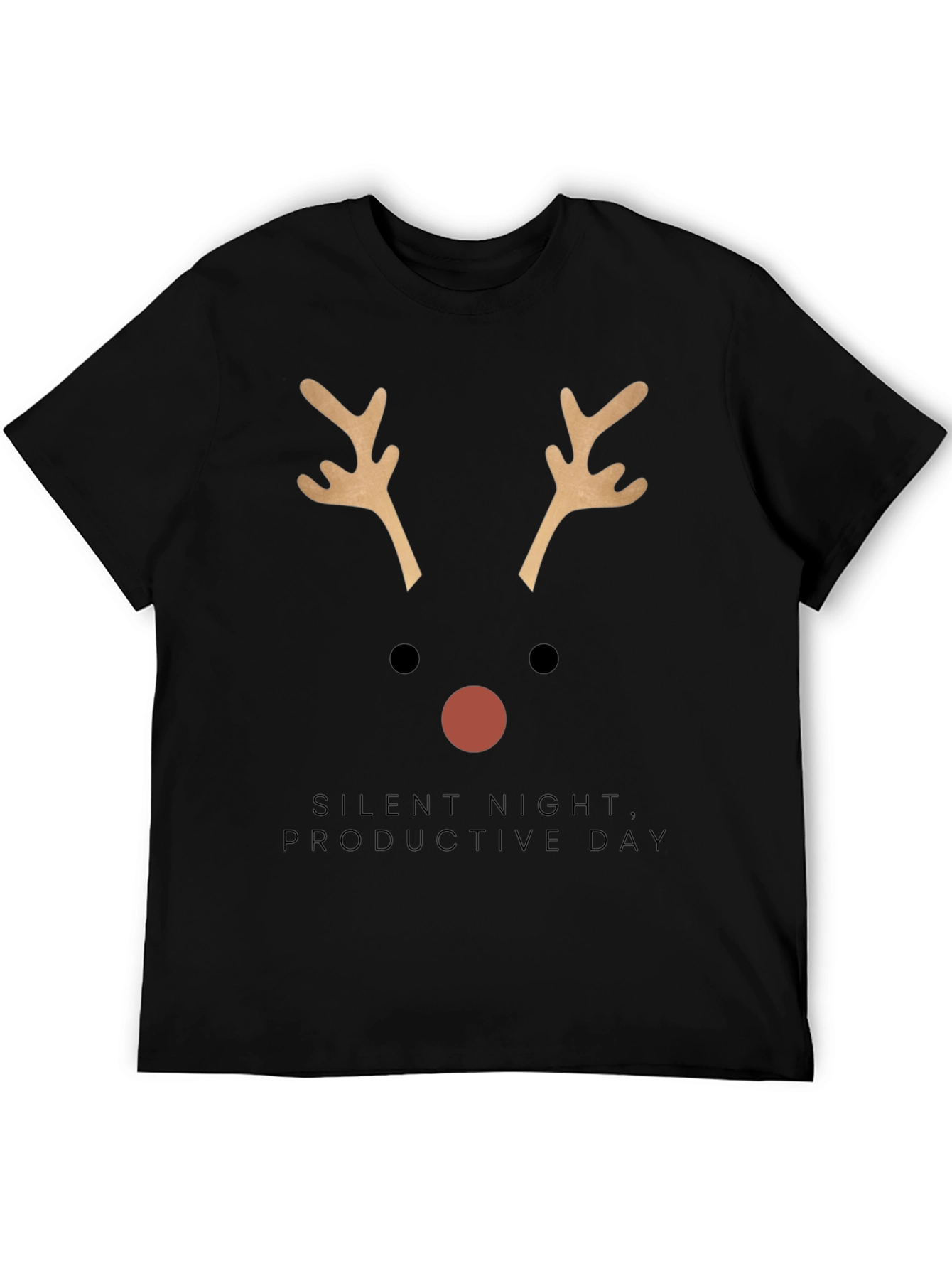 Black Holiday Reindeer T-Shirt view 5
