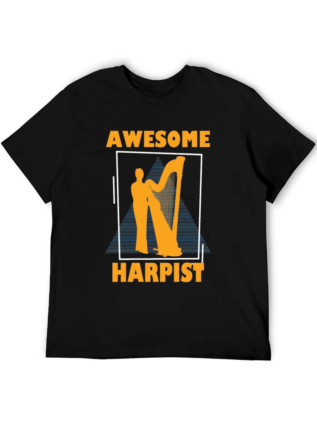 Black Awesome Harpist Graphic T-Shirt Musician Tee view 5
