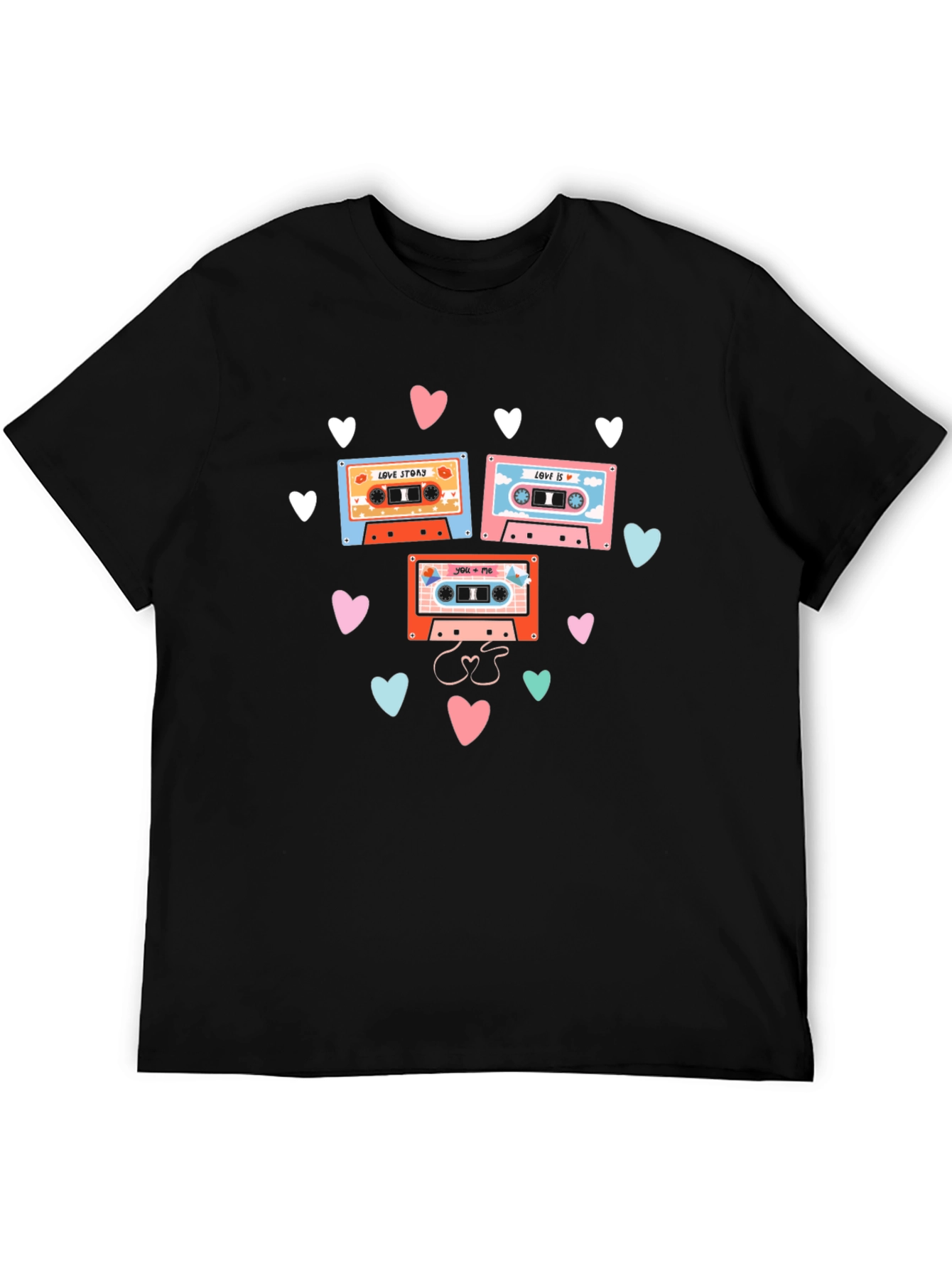 Black Retro Mixtape Love Story Graphic Tee view 5