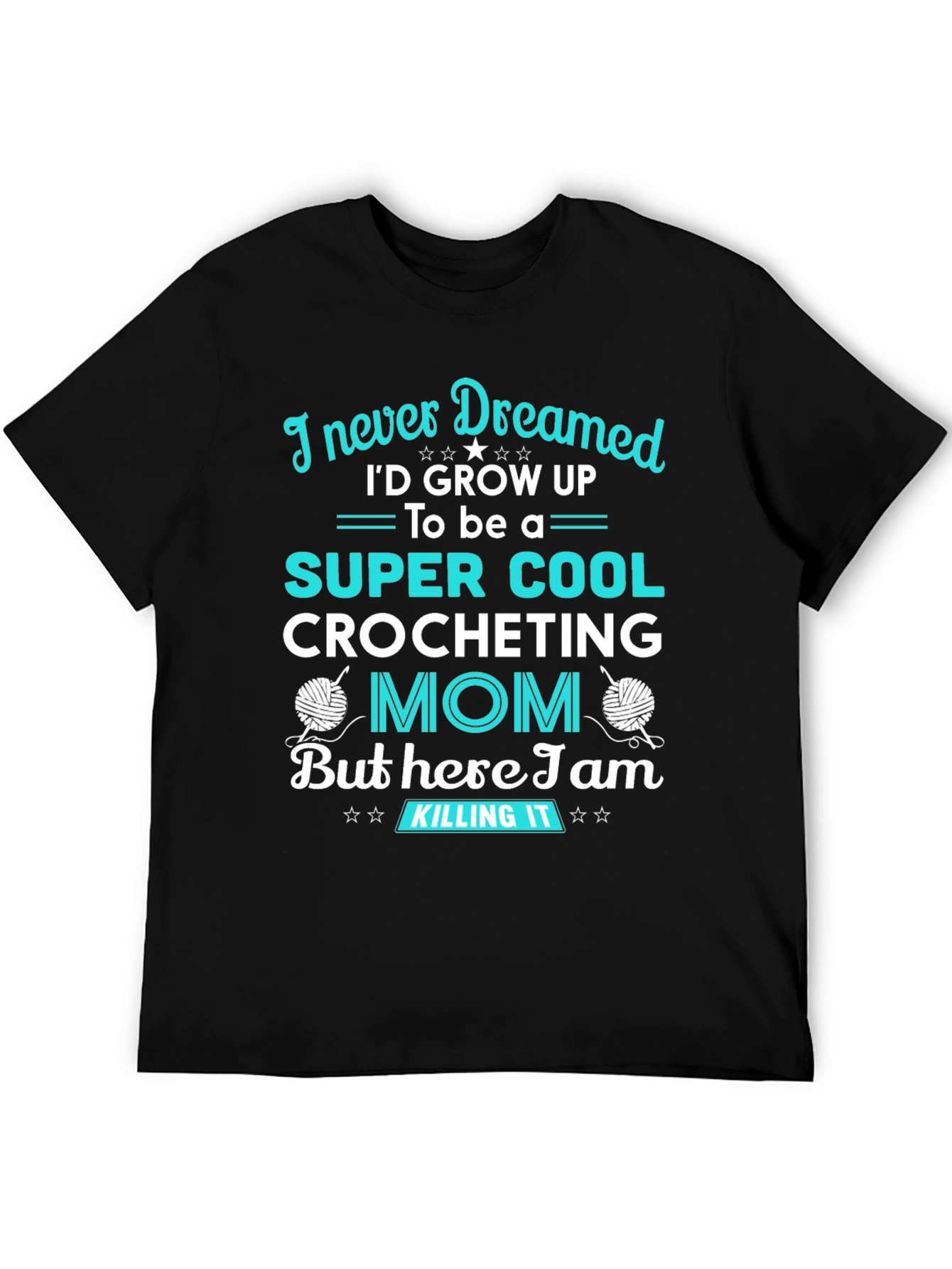 Black Super Cool Crocheting Mom T-Shirt view 5