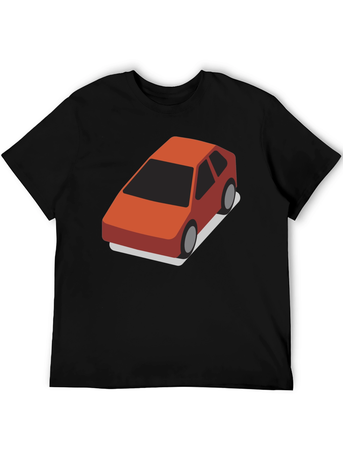 Black Isometric Car Graphic Tee - Black Cotton Blend T-Shirt view 5