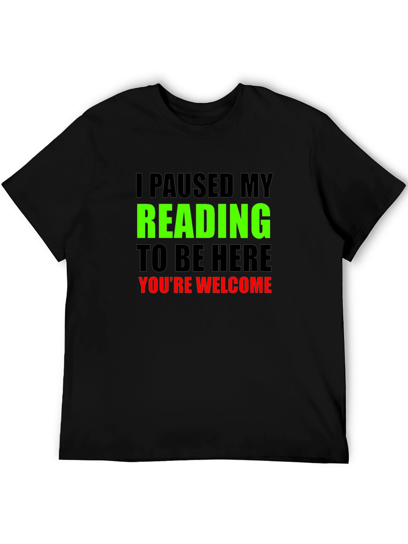 Black Funny Reading T-Shirt: Paused My Reading view 5