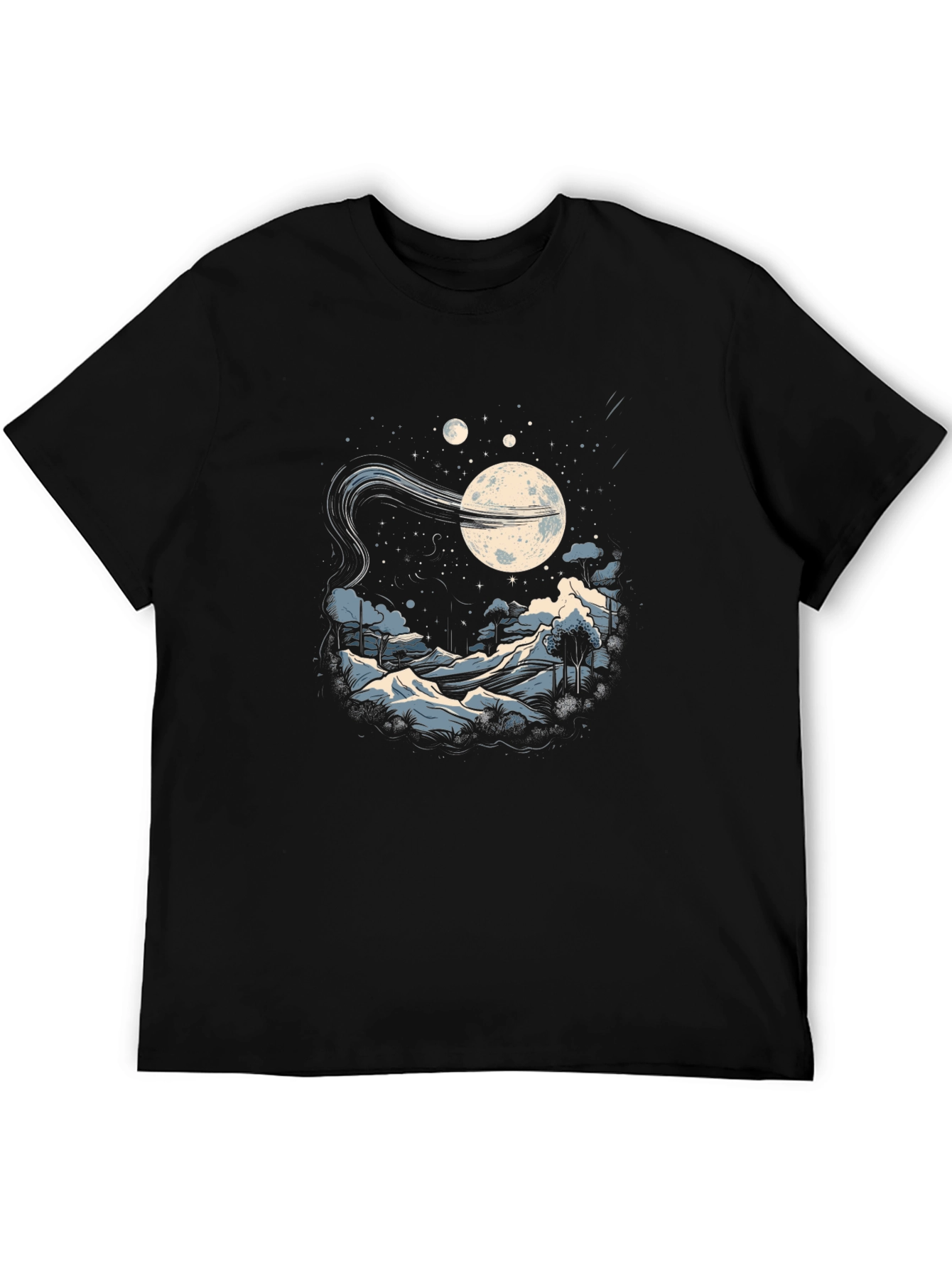 Black Cosmic Nightscape Graphic Tee view 5