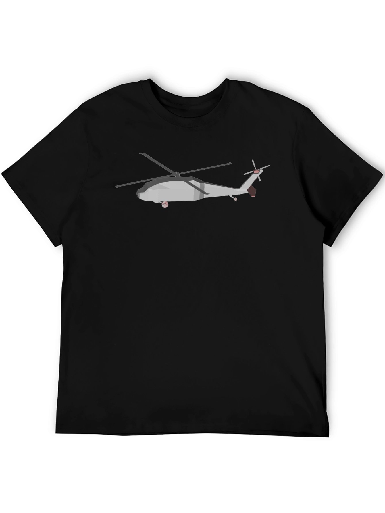Black Helicopter Graphic Tee - Black Casual T-Shirt view 5