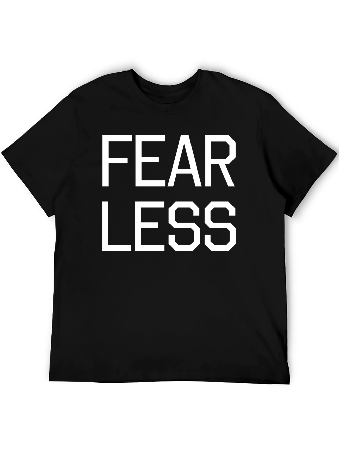 Black Fearless Graphic Print Black T-Shirt view 5