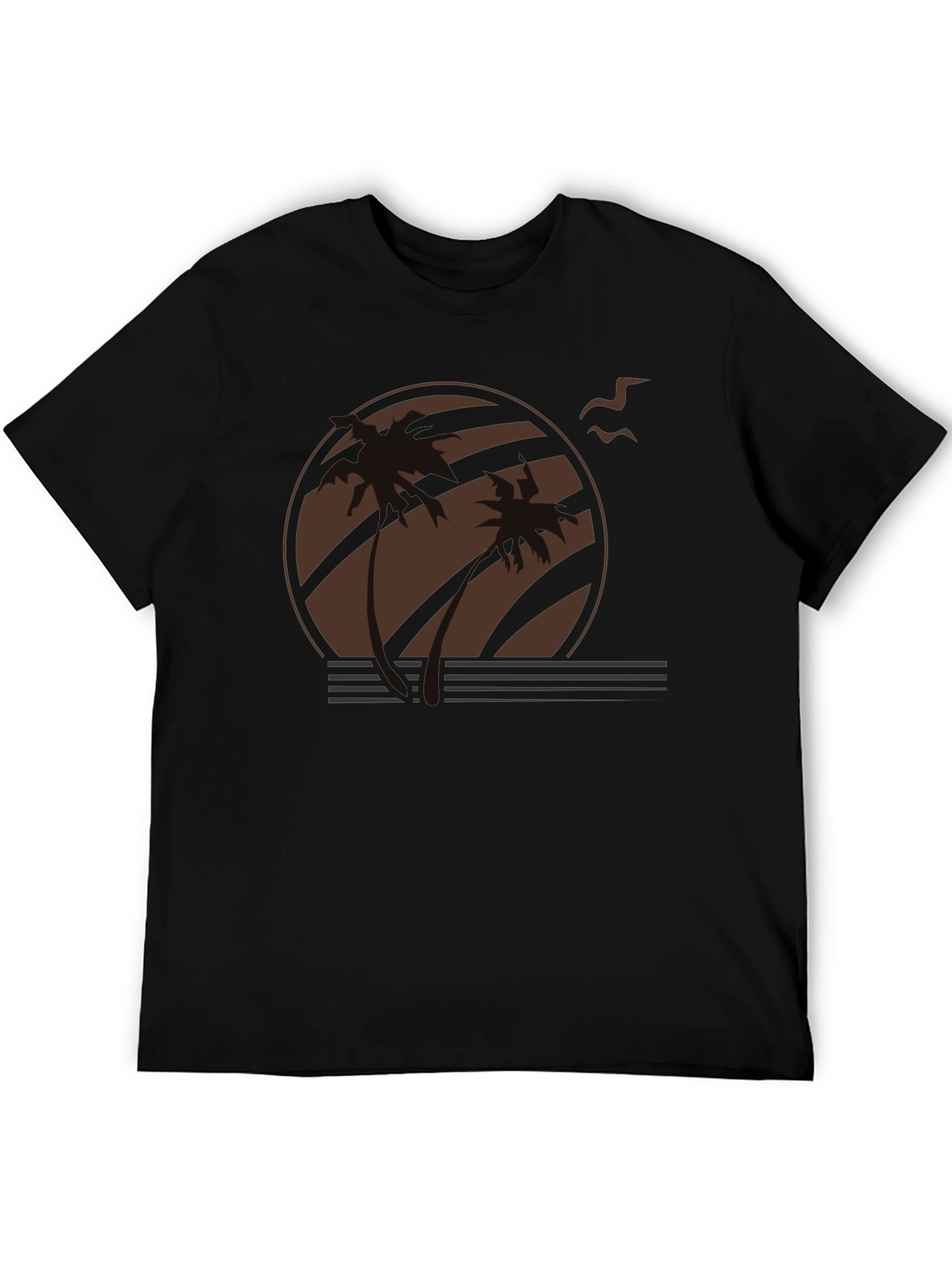 Black Sunset Palm Tree Graphic Tee - Retro Style view 5
