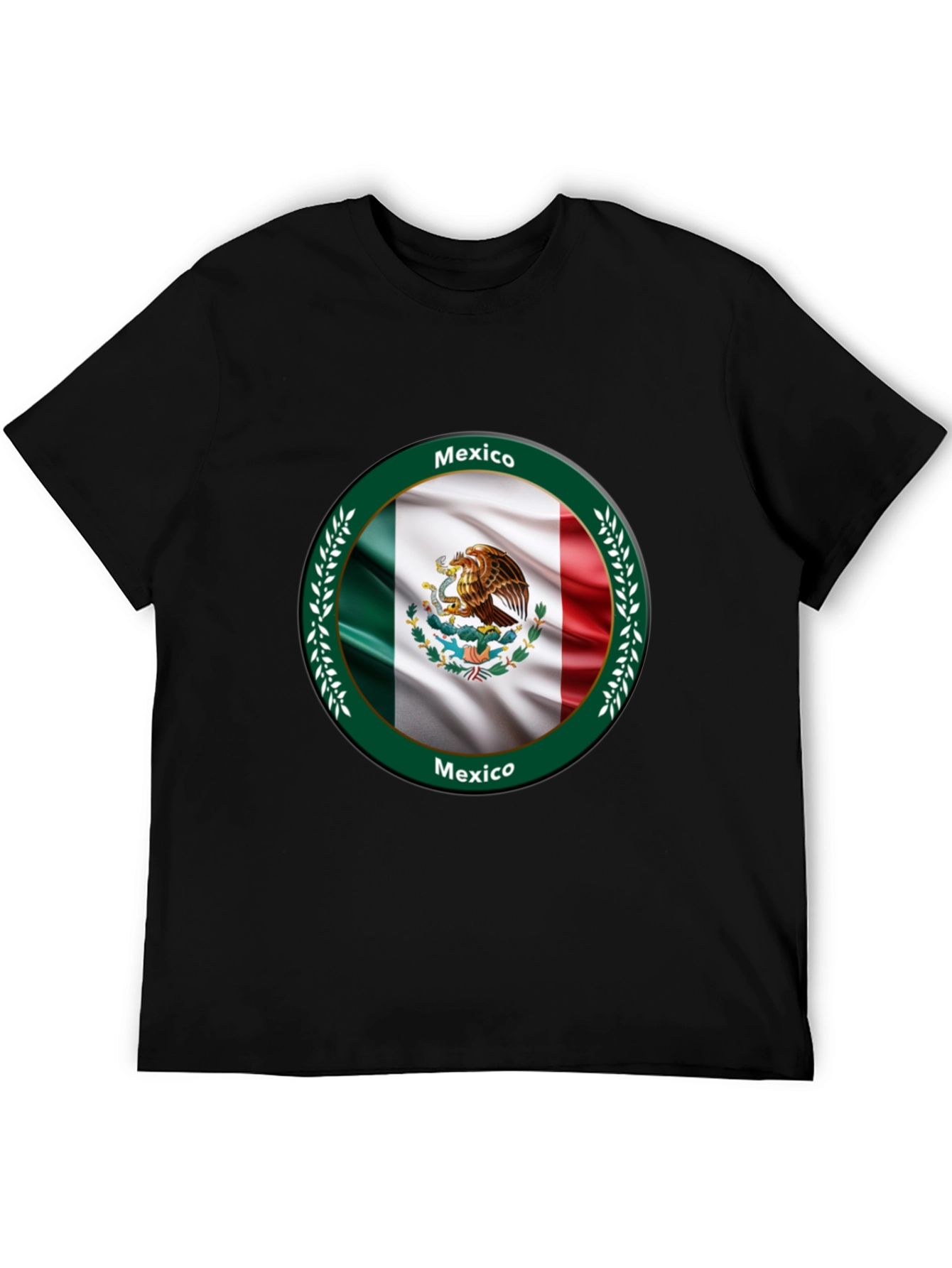 Black Mexico Flag Black T-Shirt view 5