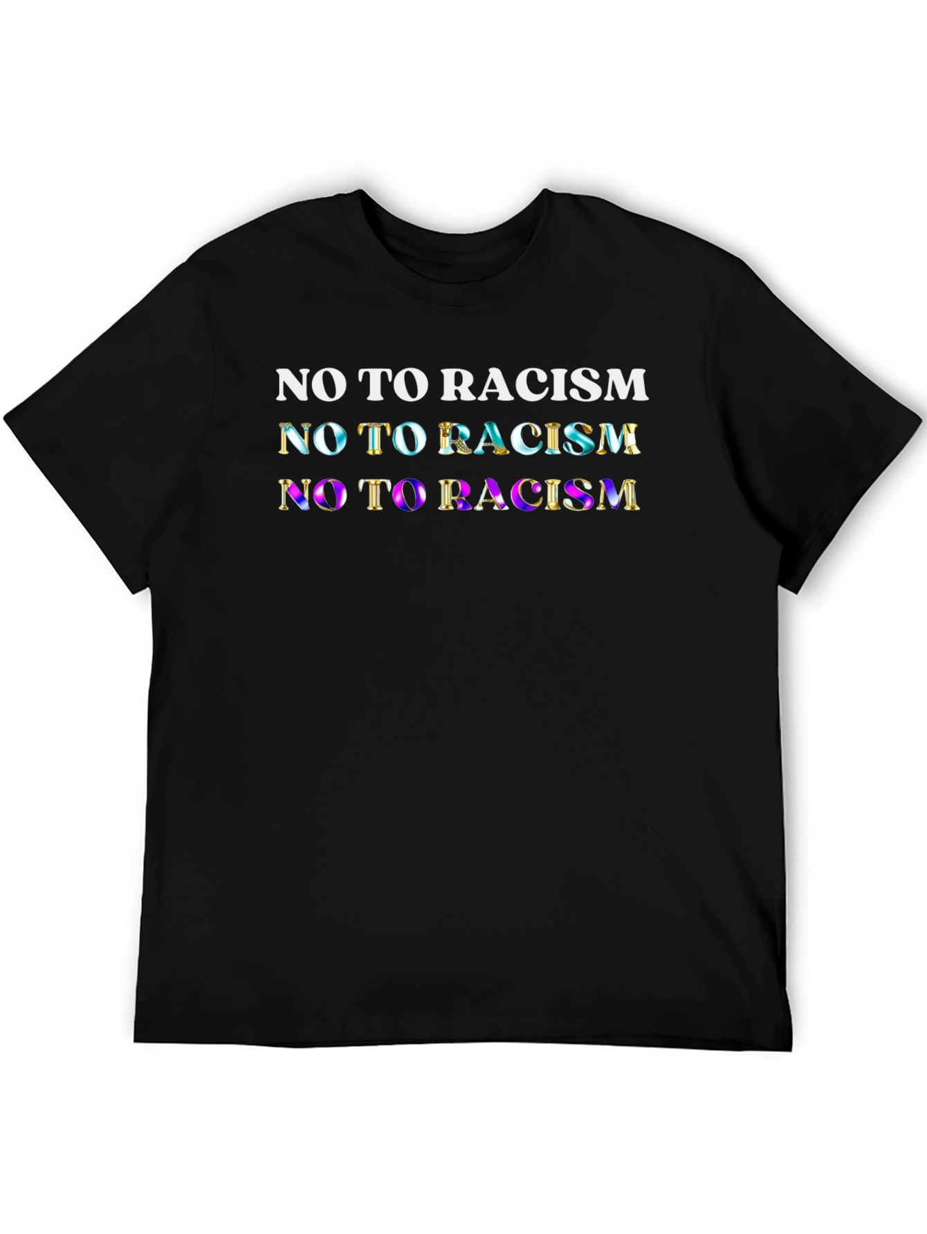 Black No To Racism Graphic T-Shirt - Unisex Equality Tee view 5