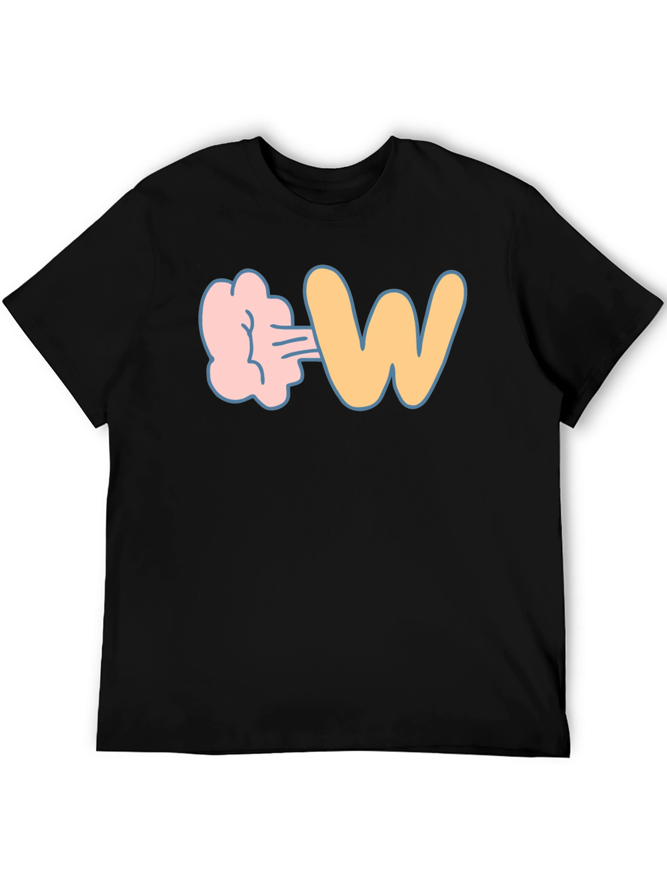 Black Farting W Funny Graphic T-Shirt view 5
