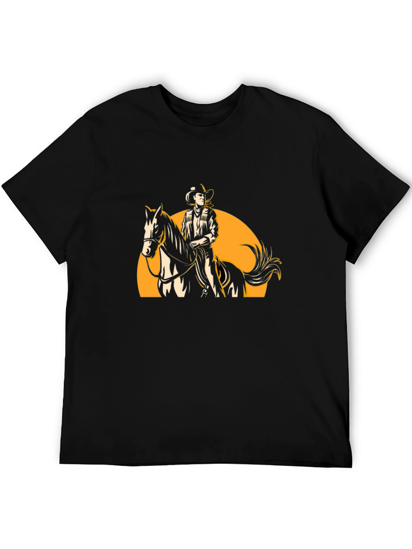 Black Cowboy Rider Graphic Tee - Western Style view 5