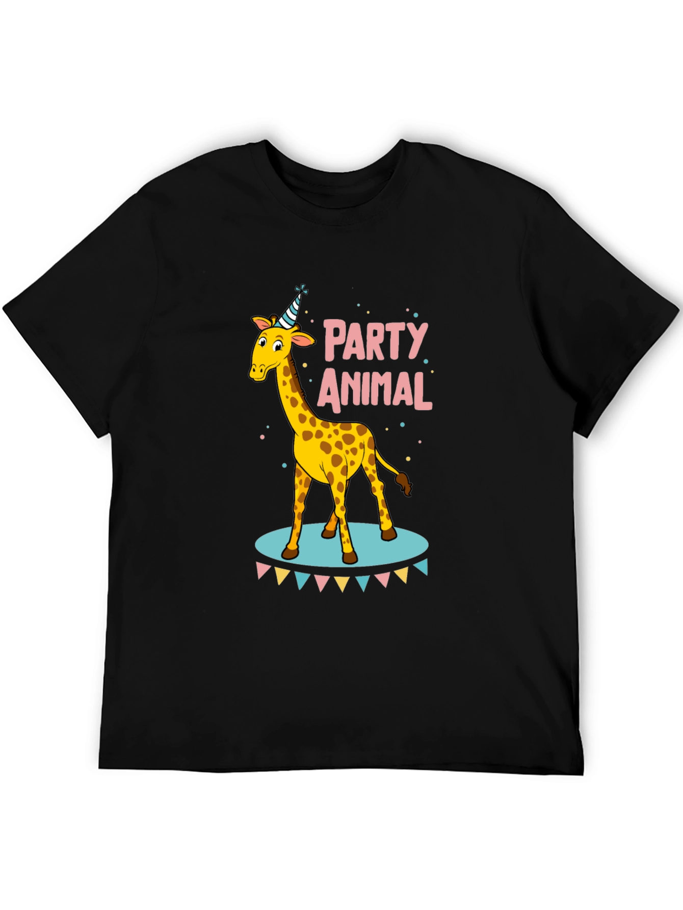 Black Party Animal Giraffe T-Shirt view 5