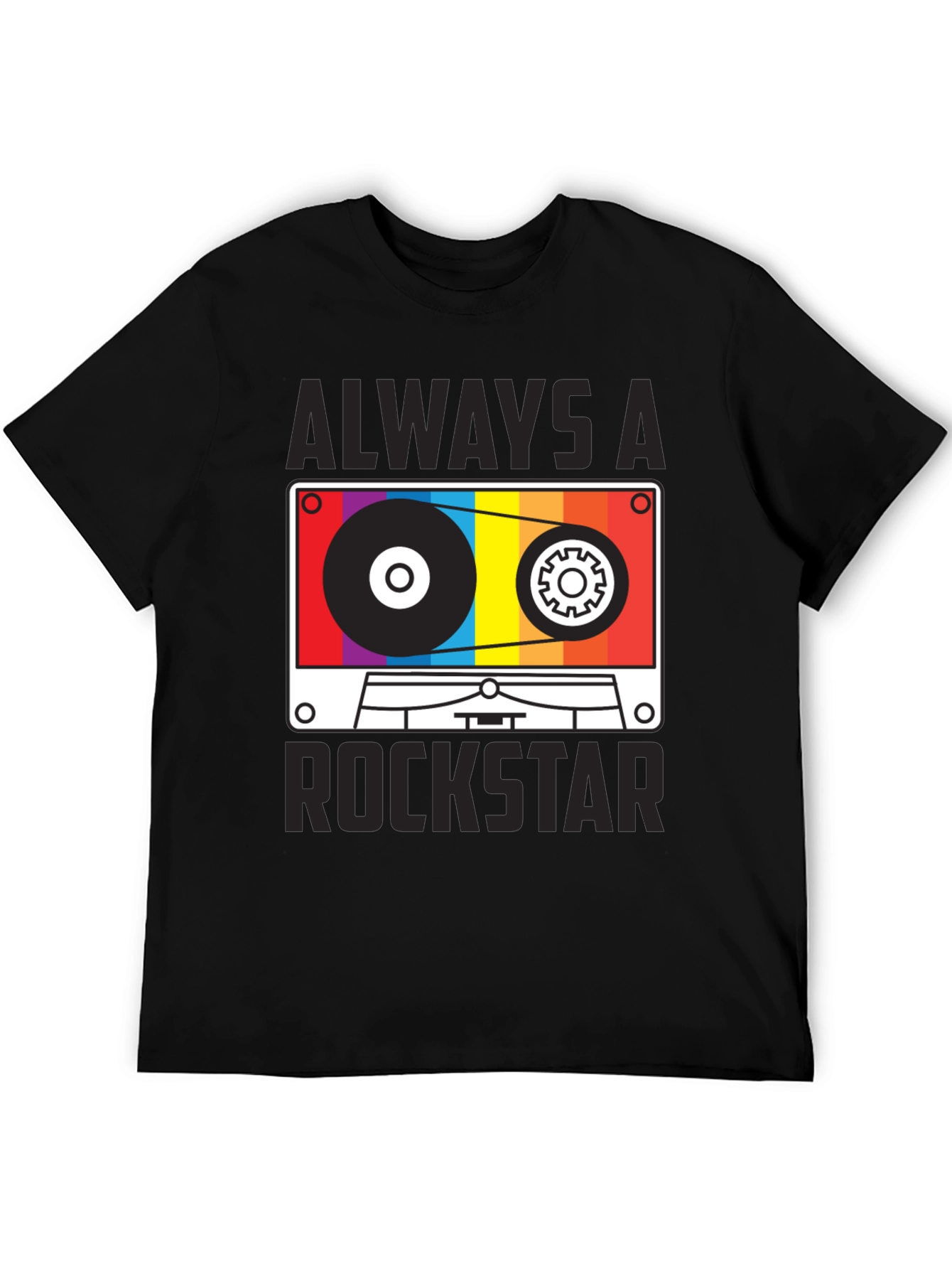 Black Always A Rockstar Cassette Graphic Tee view 5