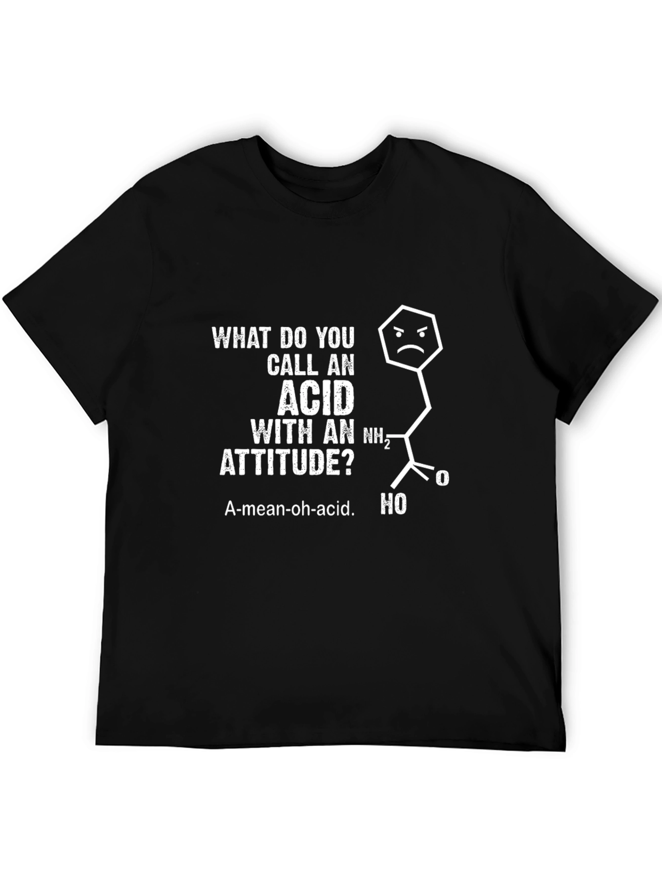Black Funny Chemistry Pun T-Shirt: A-Mean-Oh Acid view 5
