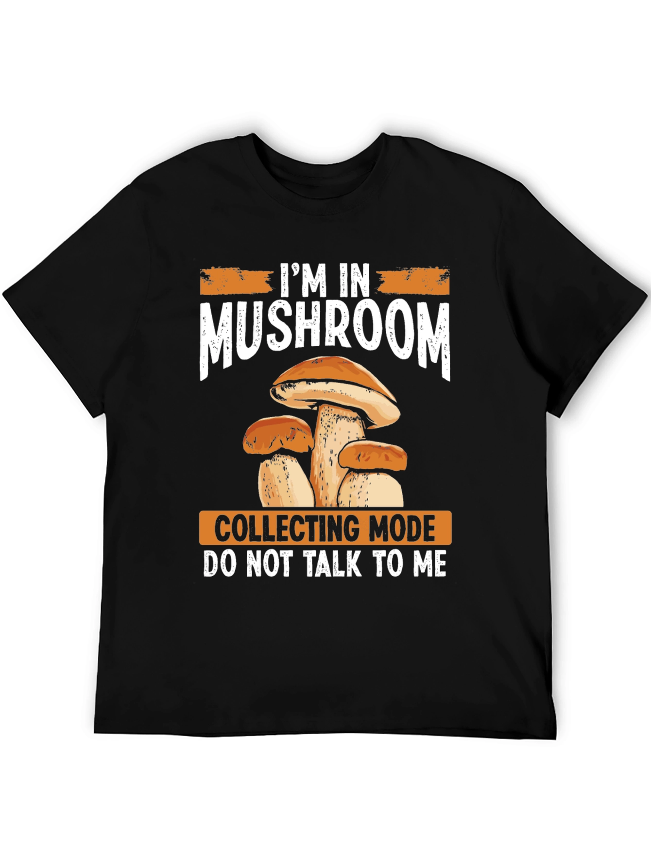 Black Mushroom Collecting Mode T-Shirt view 5