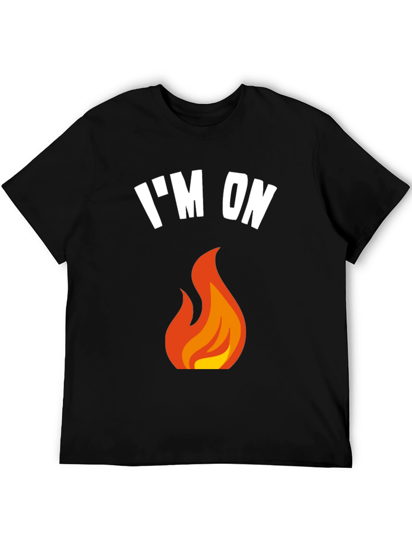 Black I'm On Fire Graphic T-Shirt - Black Crew Neck Tee view 5