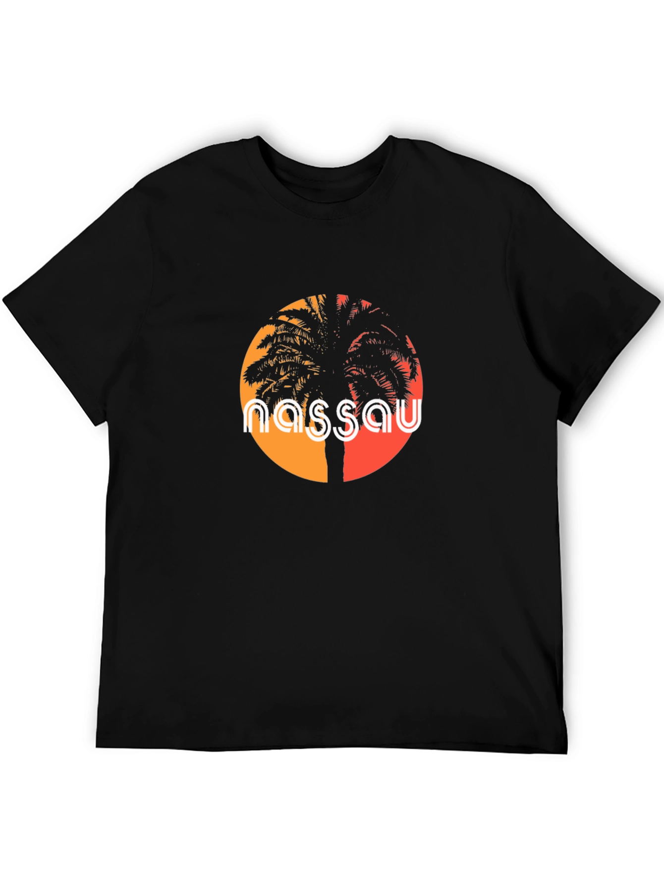 Black Nassau Palm Graphic Tee - Black view 5