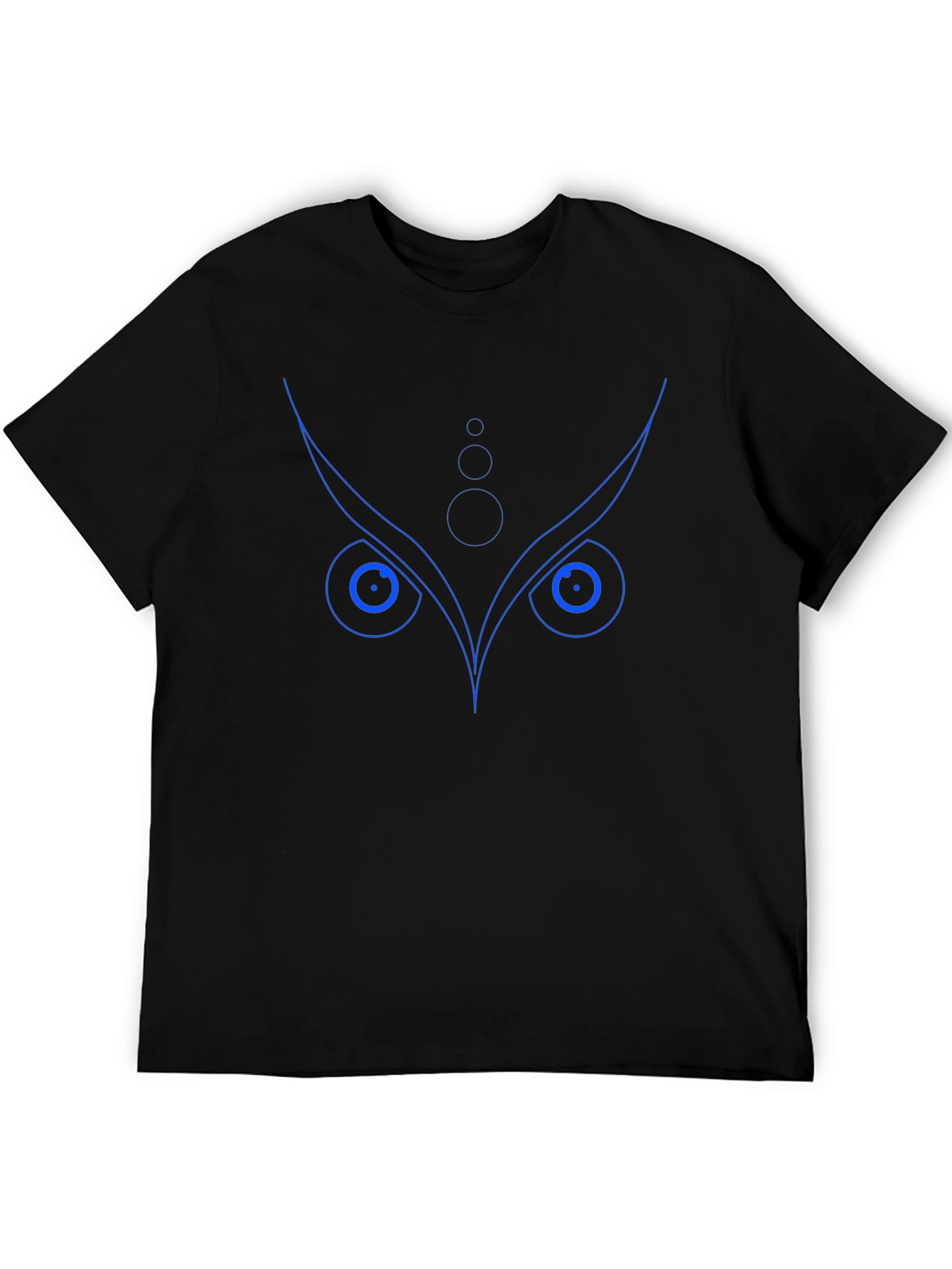 Black Geometric Owl Graphic Print Crew Neck T-Shirt view 5