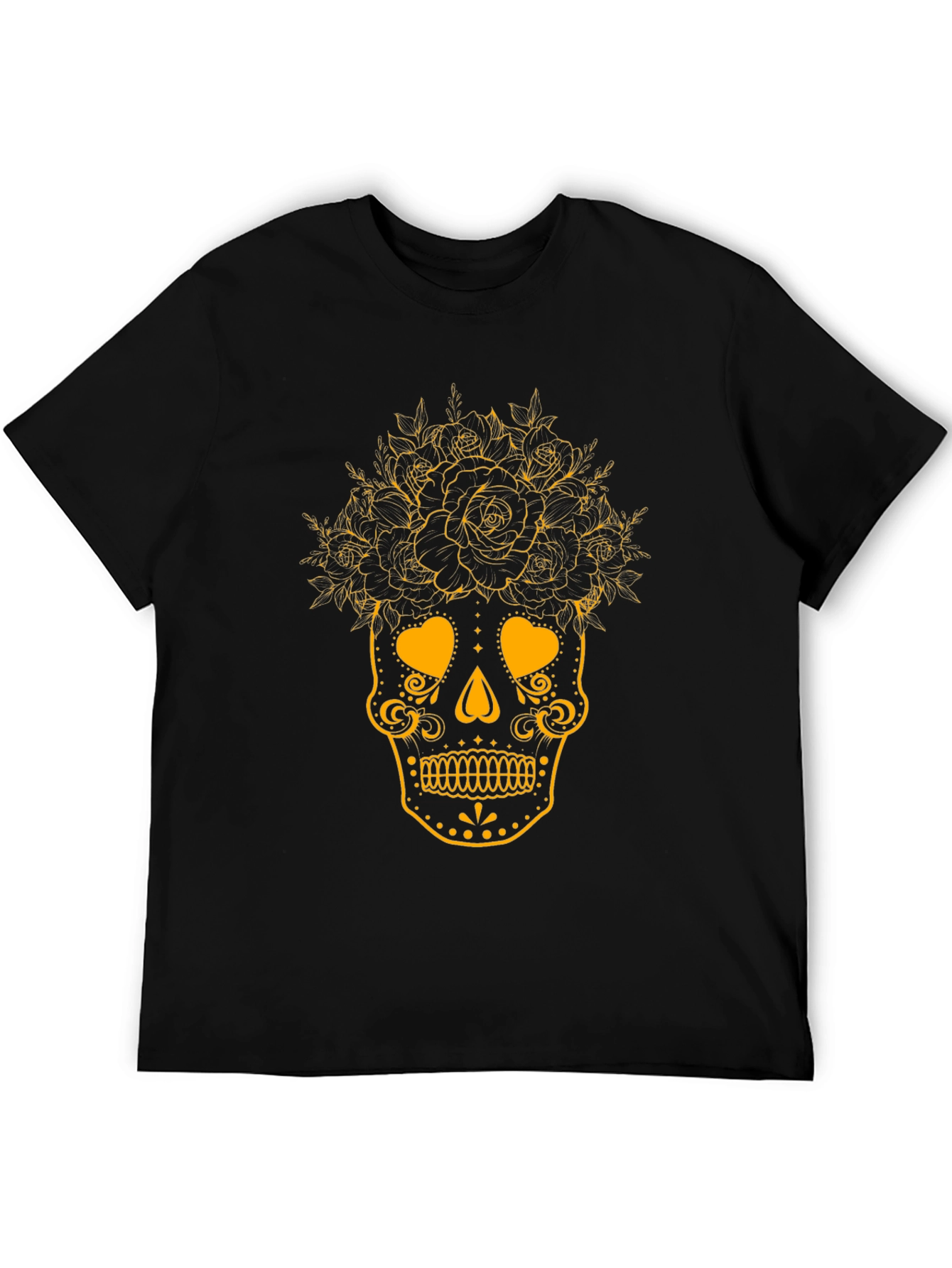 Black Skull and Roses Graphic Tee - Dia de los Muertos view 5
