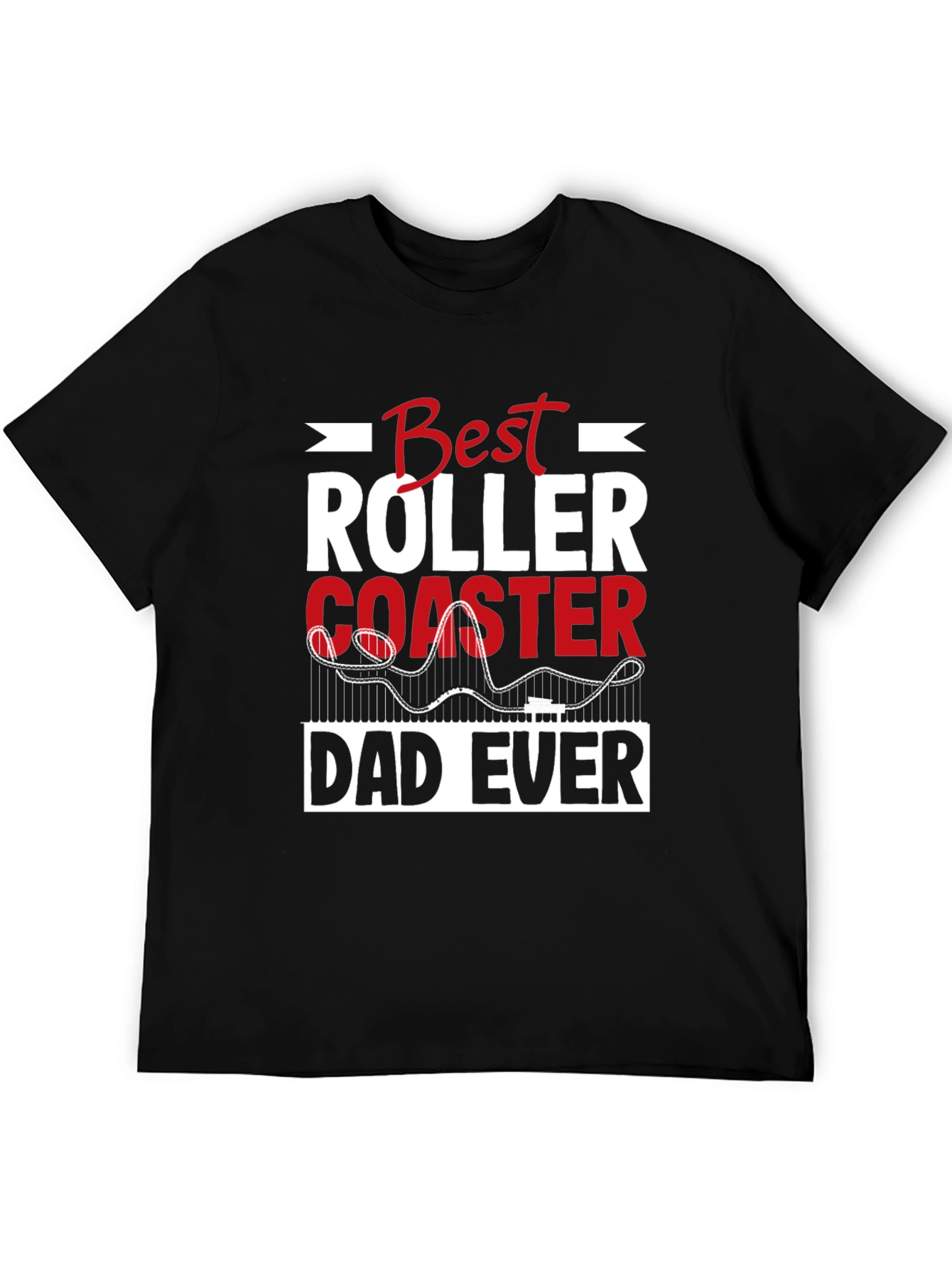 Black Best Roller Coaster Dad Ever T-Shirt view 5