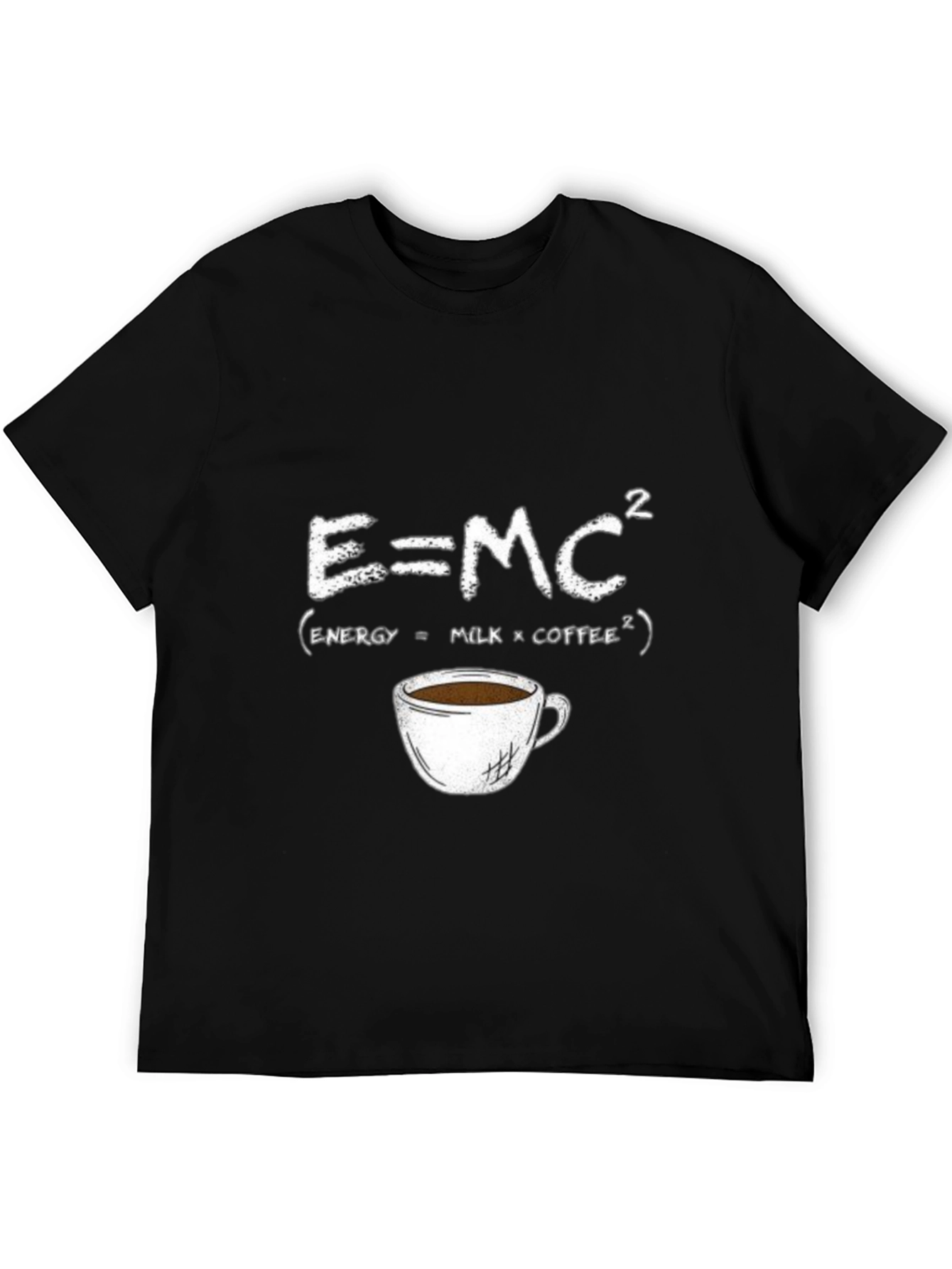 Black E=MC² Coffee T-Shirt - Energy Formula Tee view 5