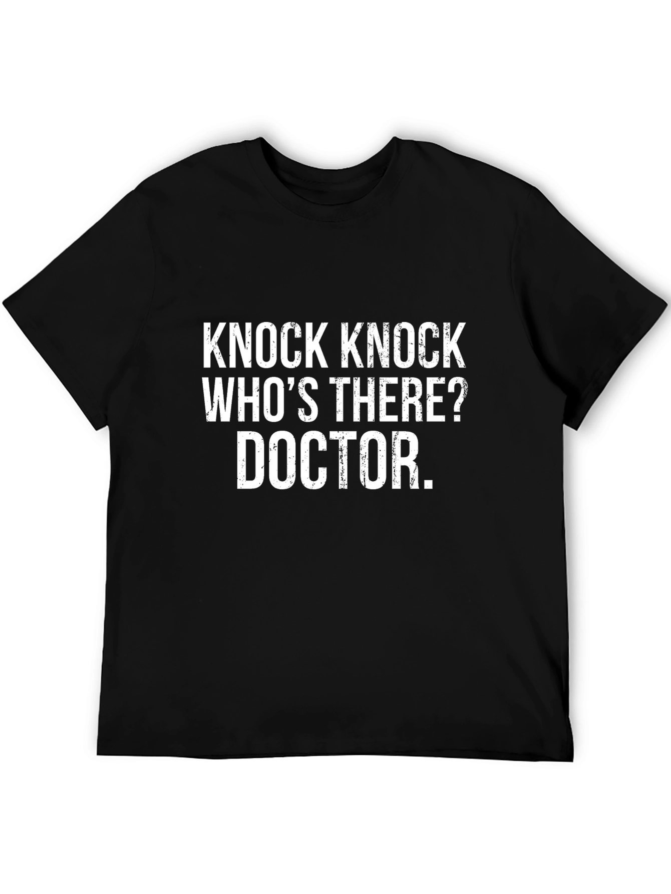Black Knock Knock Doctor Humor T-Shirt view 5
