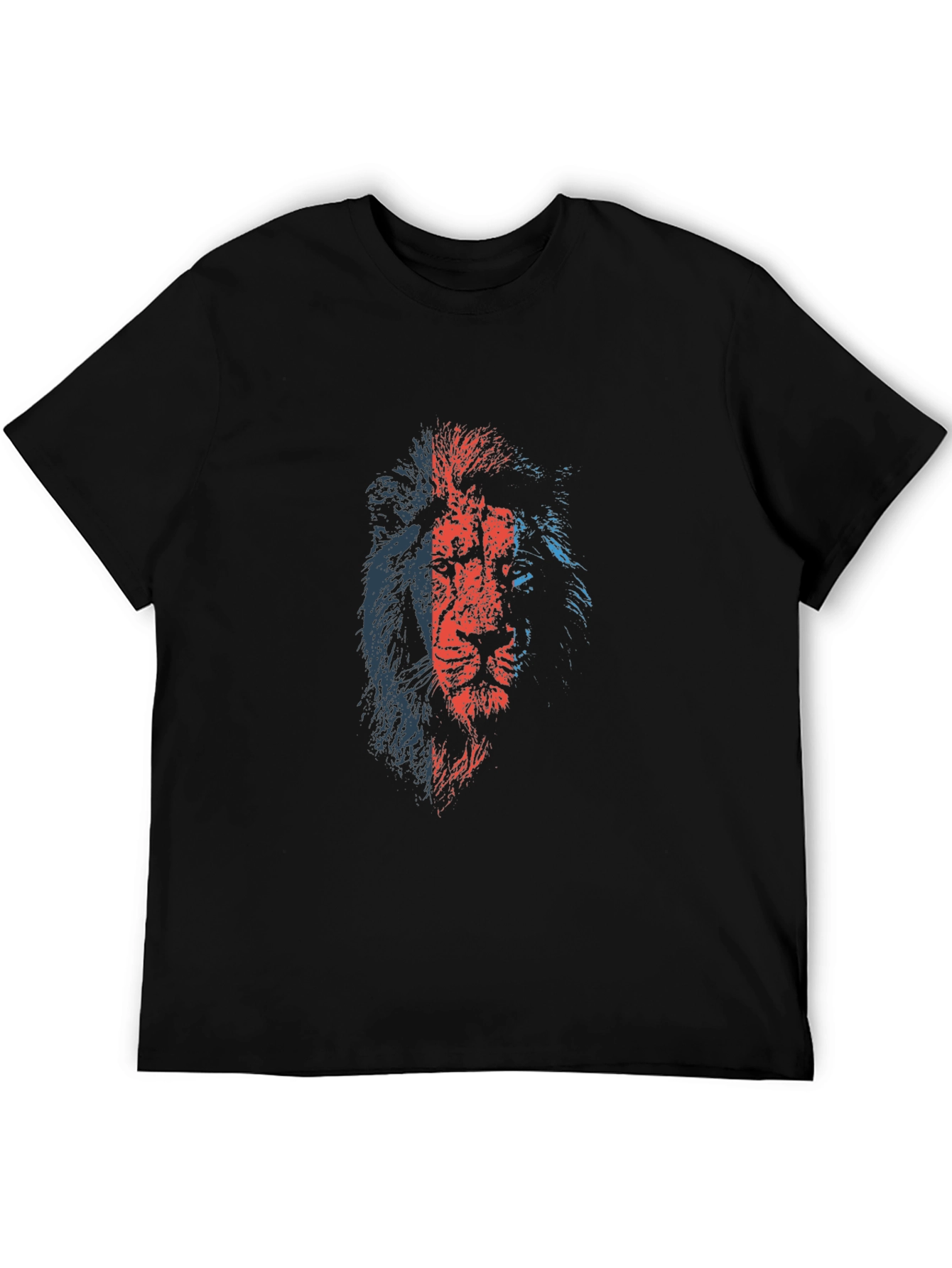 Black Bold Lion Graphic Tee - Black Cotton T-Shirt view 5