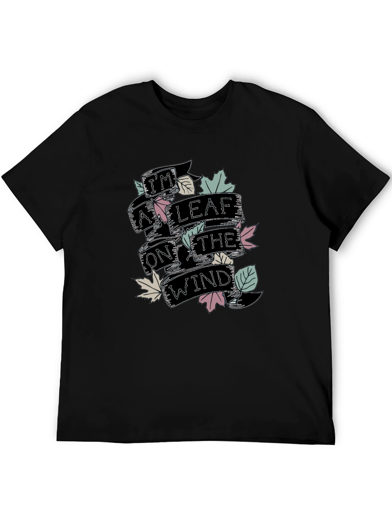 Black I'm a Leaf on the Wind Graphic T-Shirt view 5