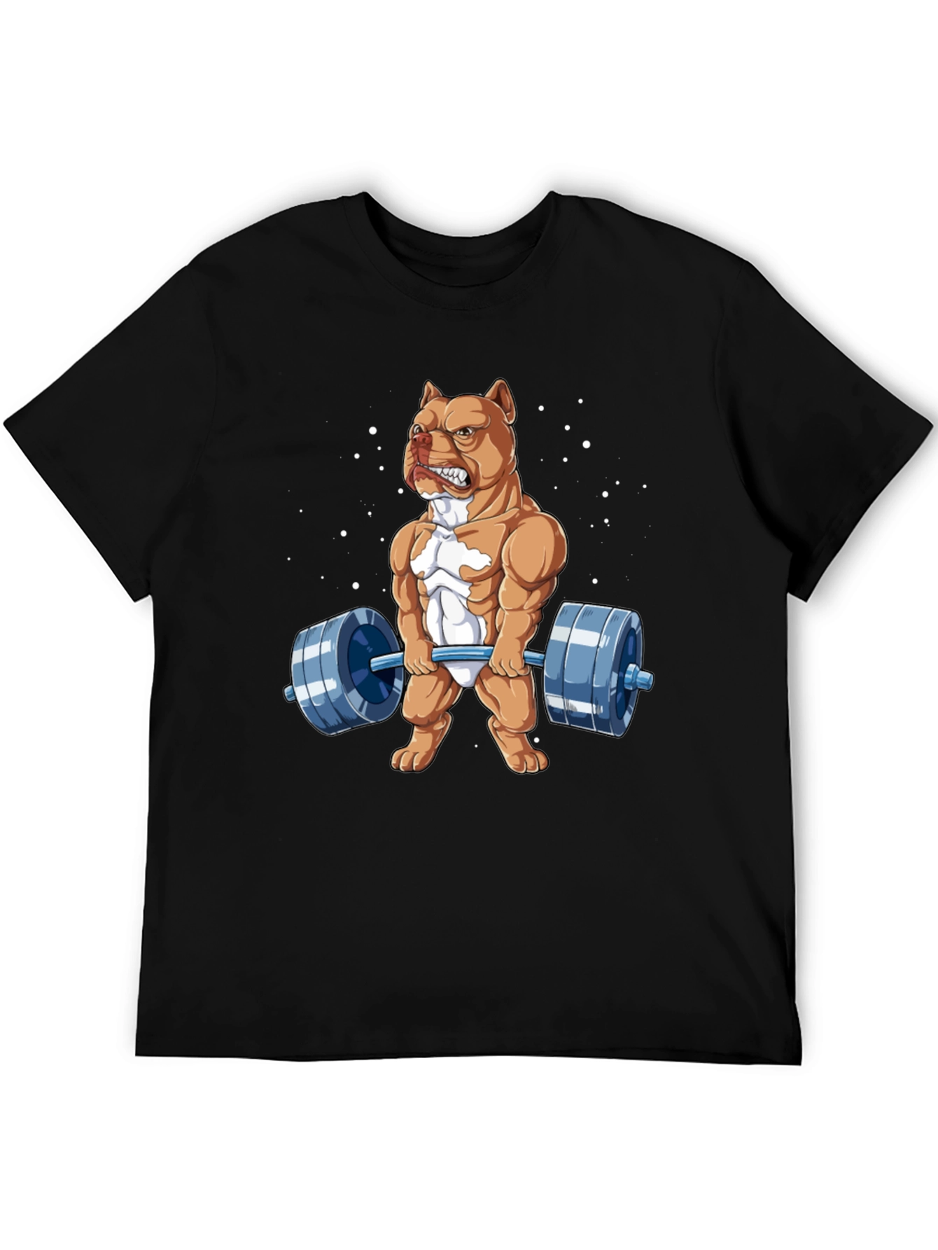 Black Weightlifting Pitbull Graphic Tee - Bodybuilding Dog Shirt view 5