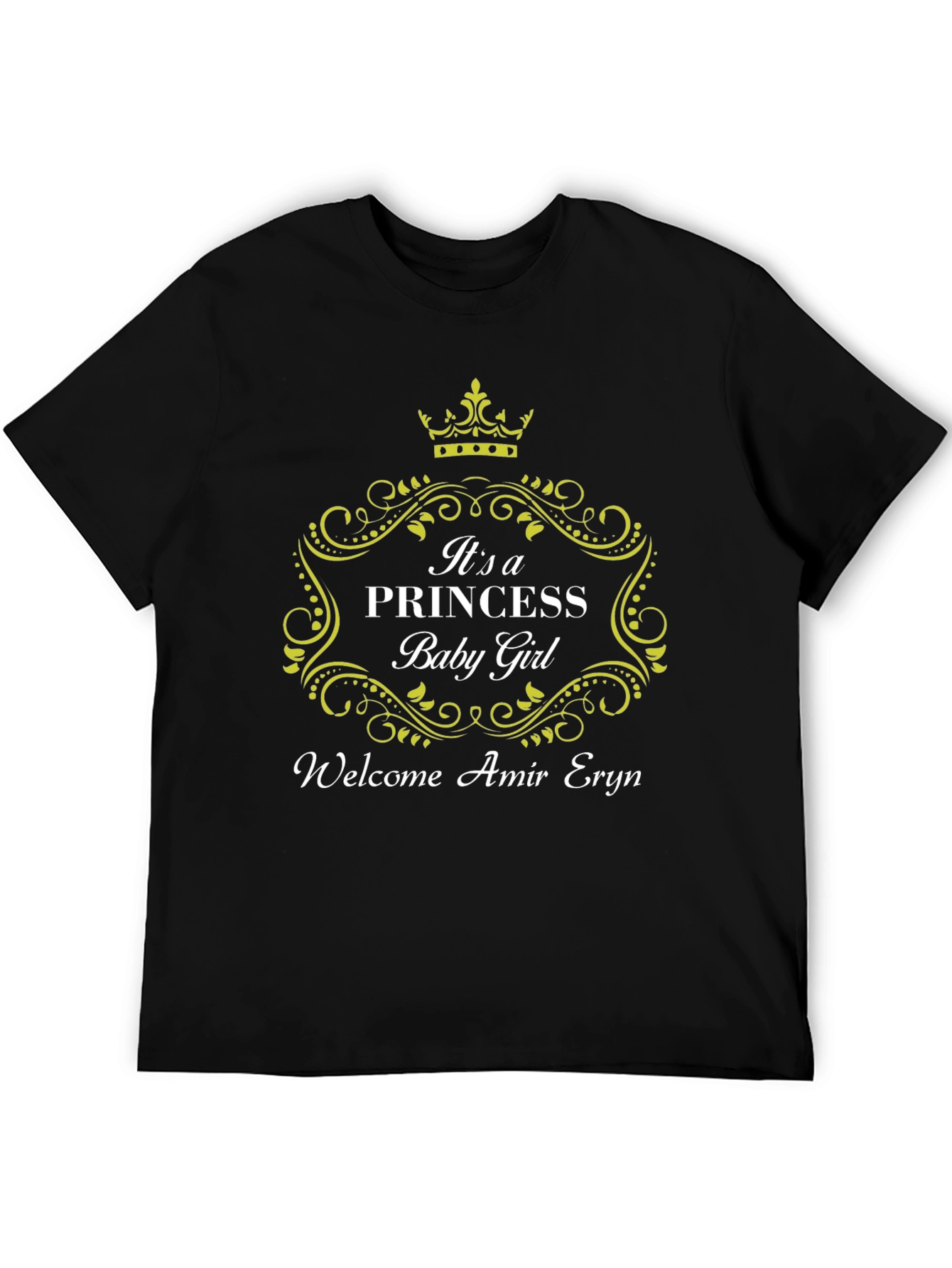 Black It's a Princess Baby Girl T-Shirt view 5