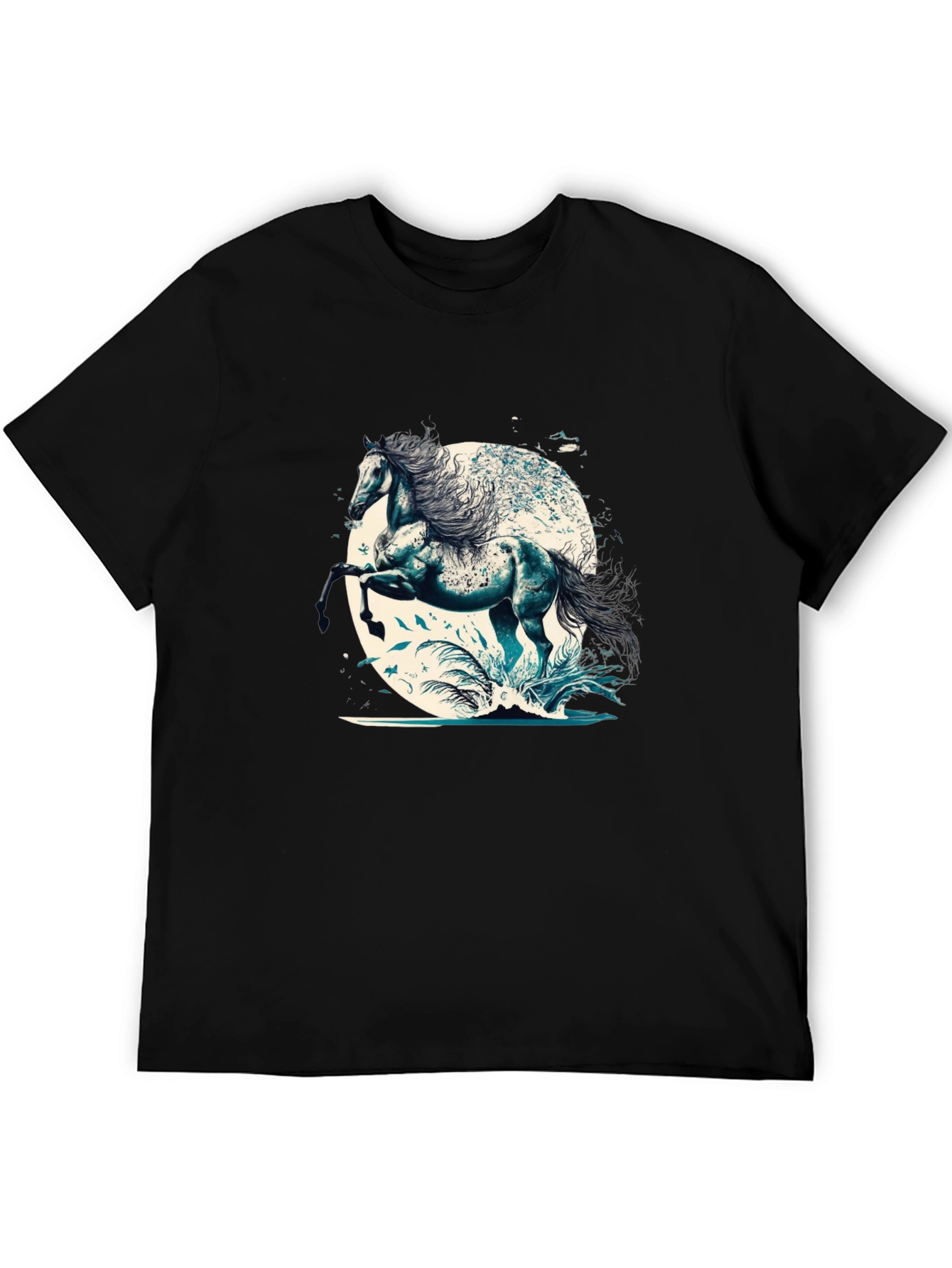 Black Majestic Horse Graphic T-Shirt view 5