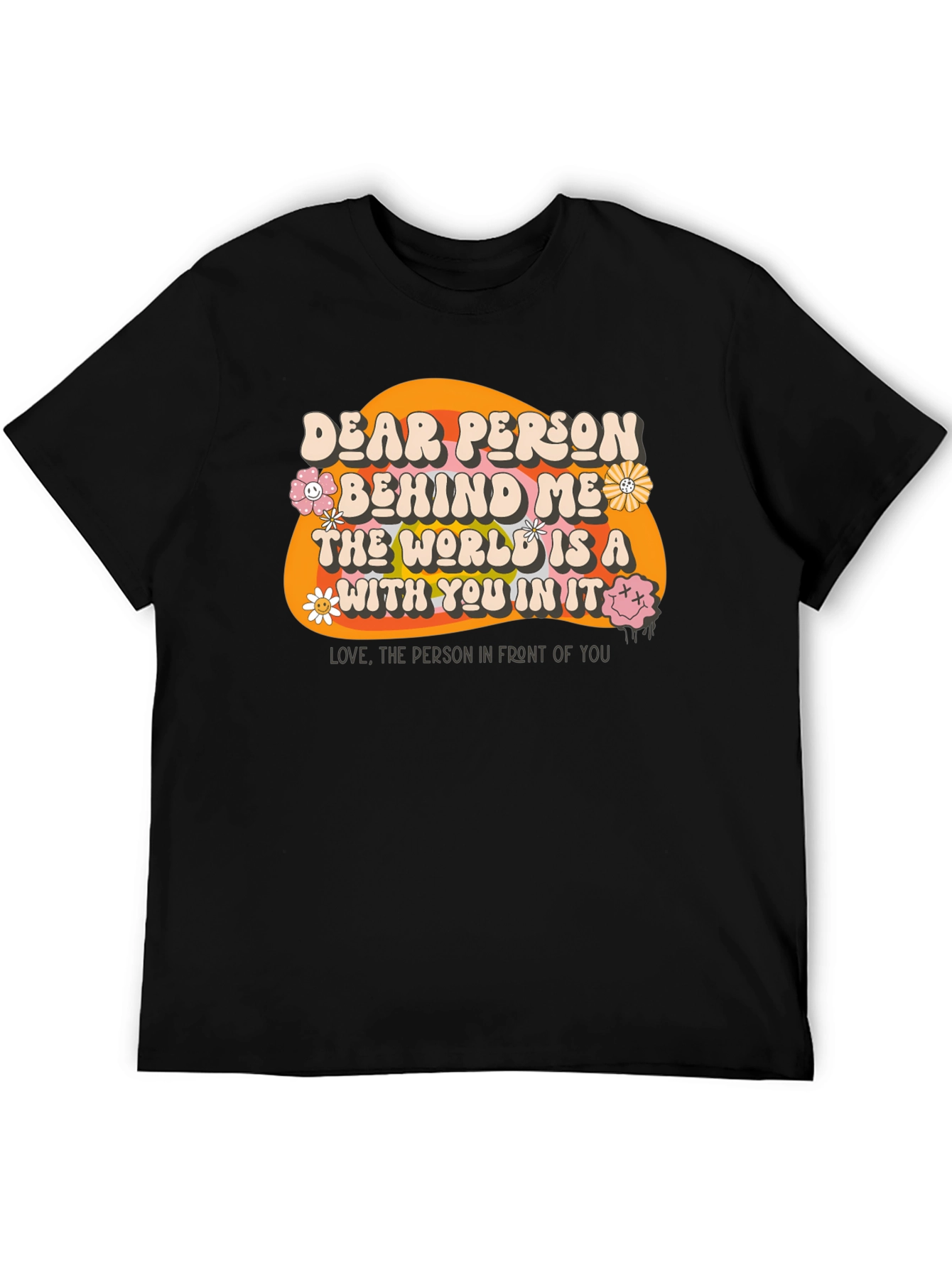 Black Dear Person Behind Me Graphic T-Shirt view 5