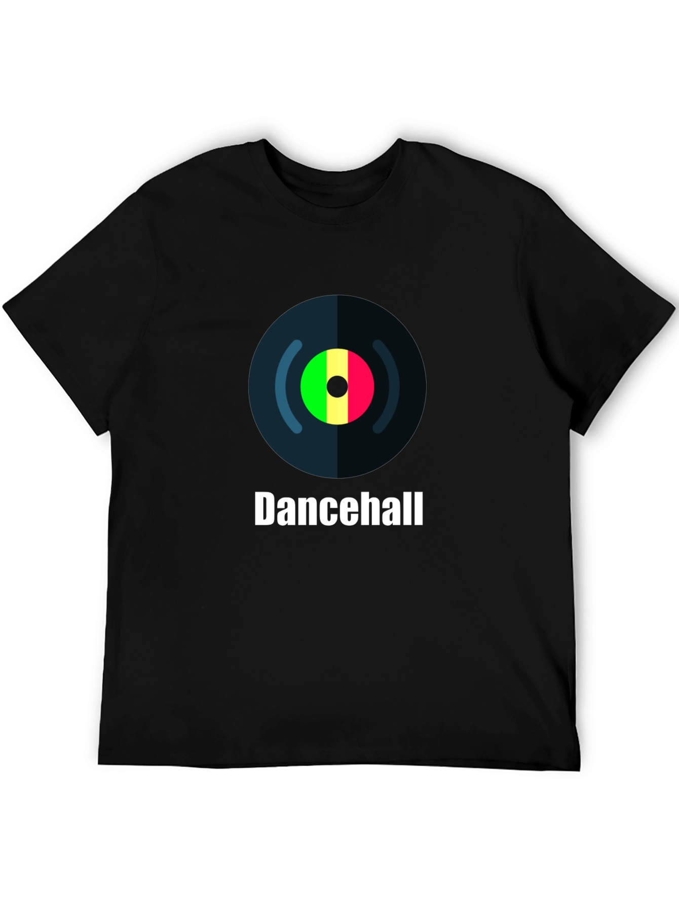 Black Dancehall Record Graphic T-Shirt view 5