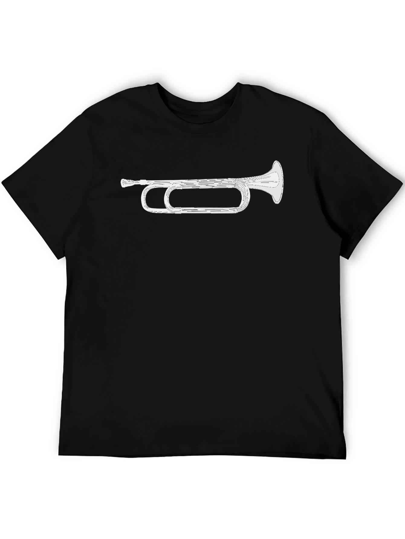 Black Bugle Graphic Tee - Musical Instrument T-Shirt view 5