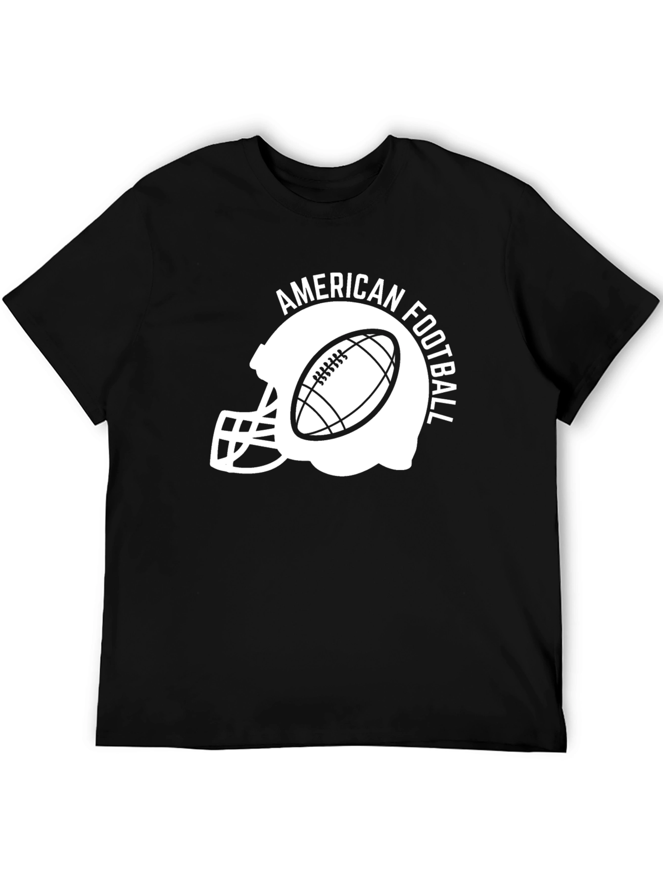 Black American Football Helmet T-Shirt view 5