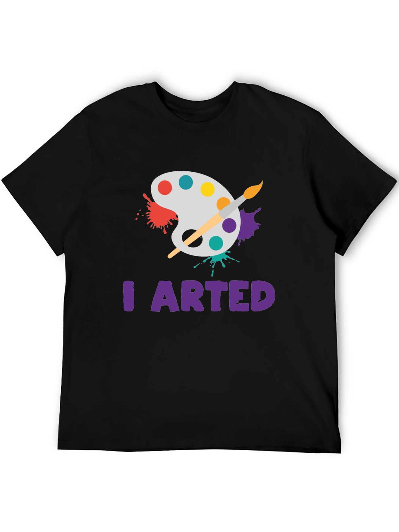 Black I Arted T-Shirt - Painter's Palette Design view 5
