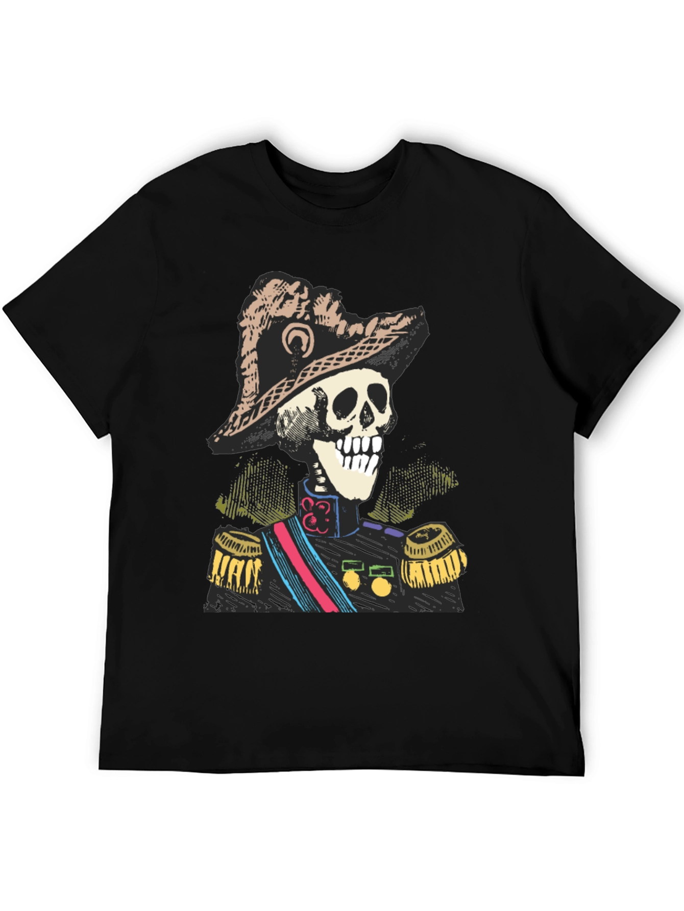 Black Skeleton General T-Shirt - Unique Design view 5