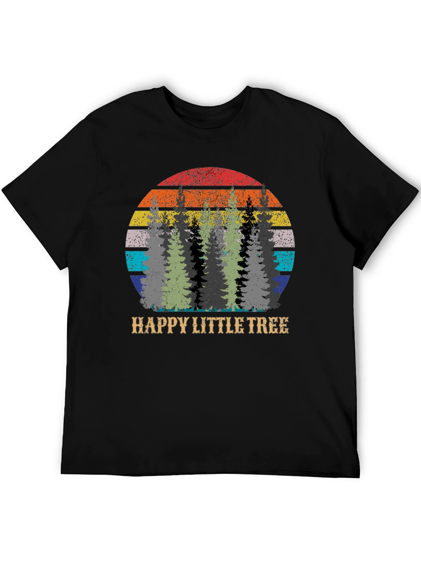 Black Happy Little Tree Graphic T-Shirt view 5